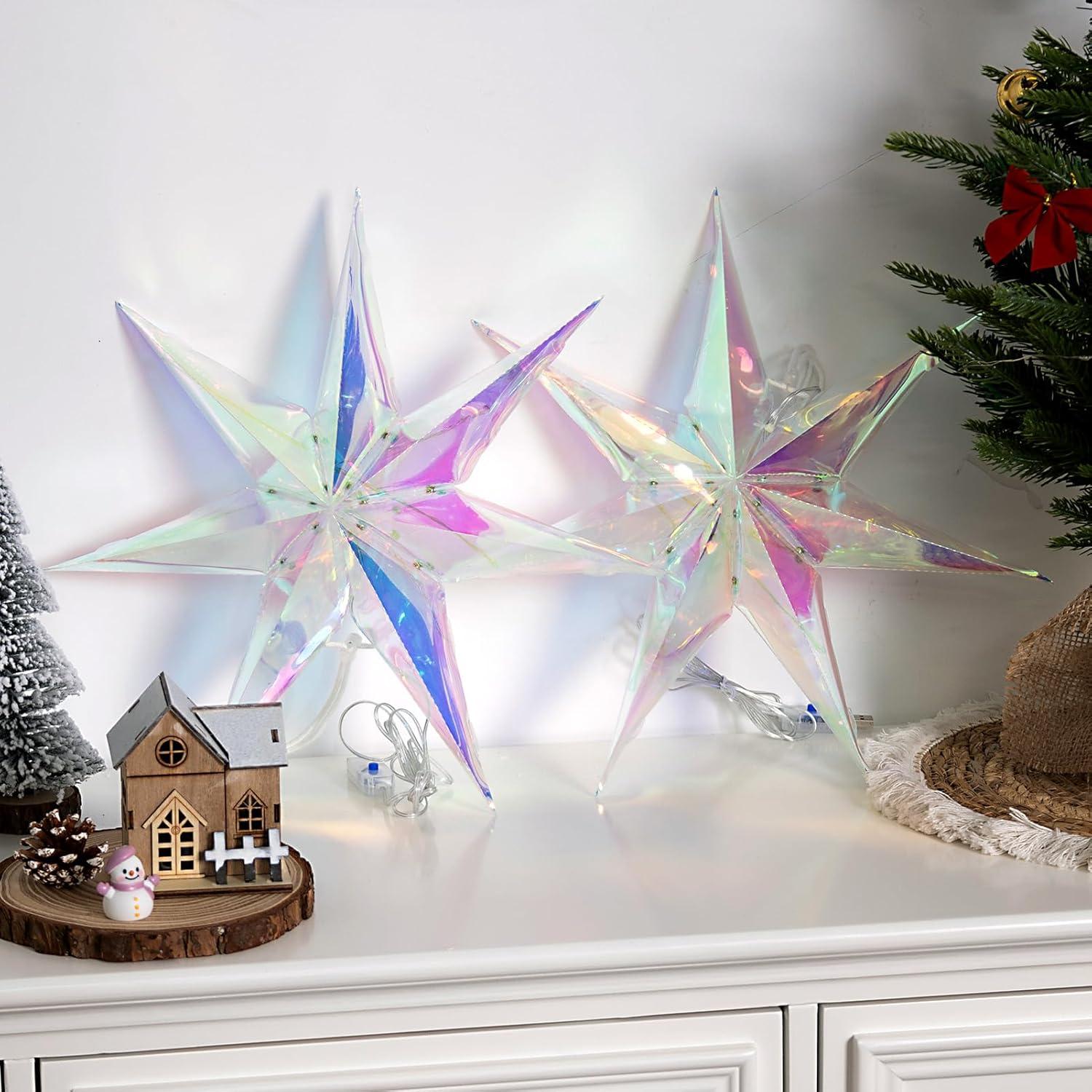 Decoraciones Navideñas Iridiscentes Paper Jazz con LED 35cm