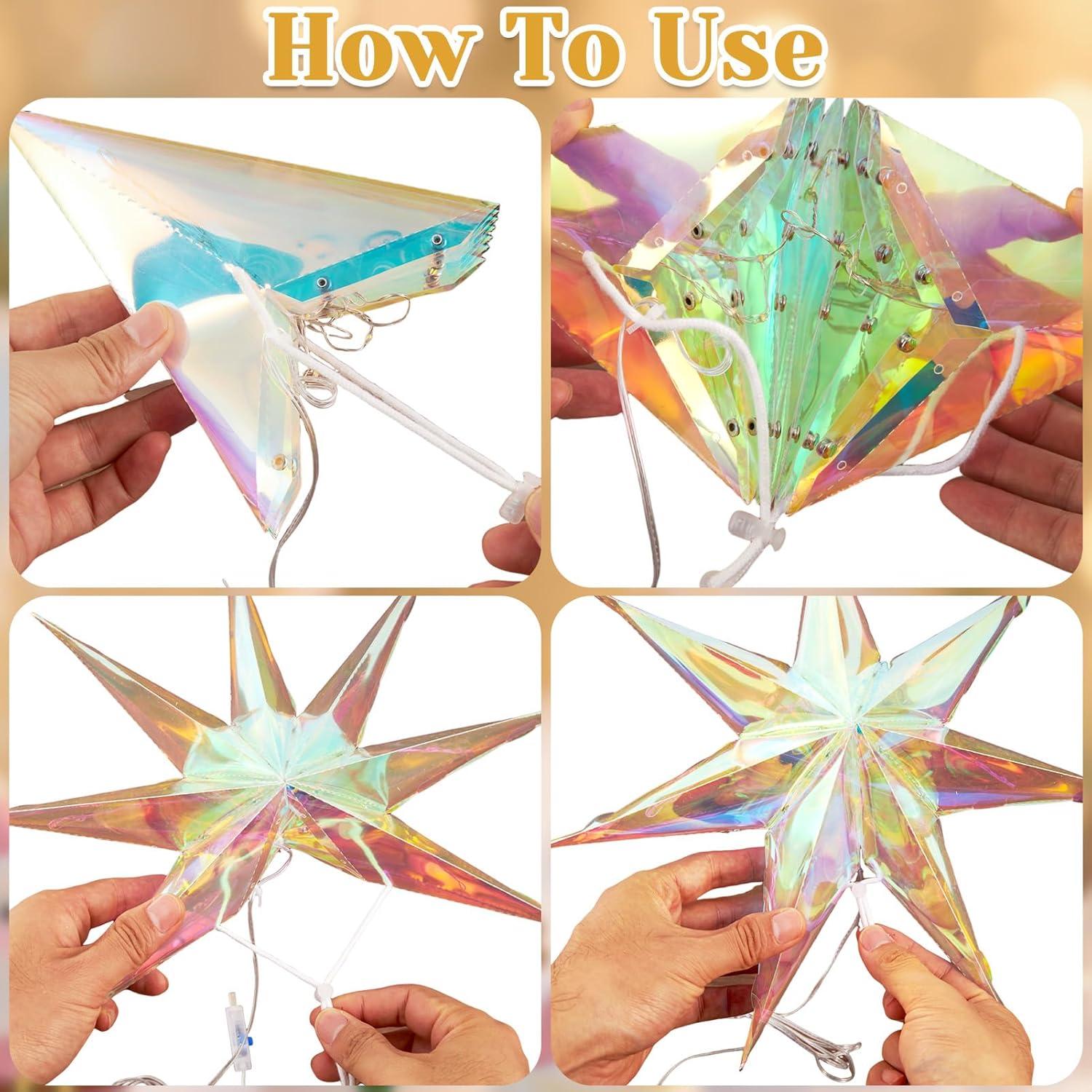 Decoraciones Navideñas Iridiscentes Paper Jazz con LED 35cm