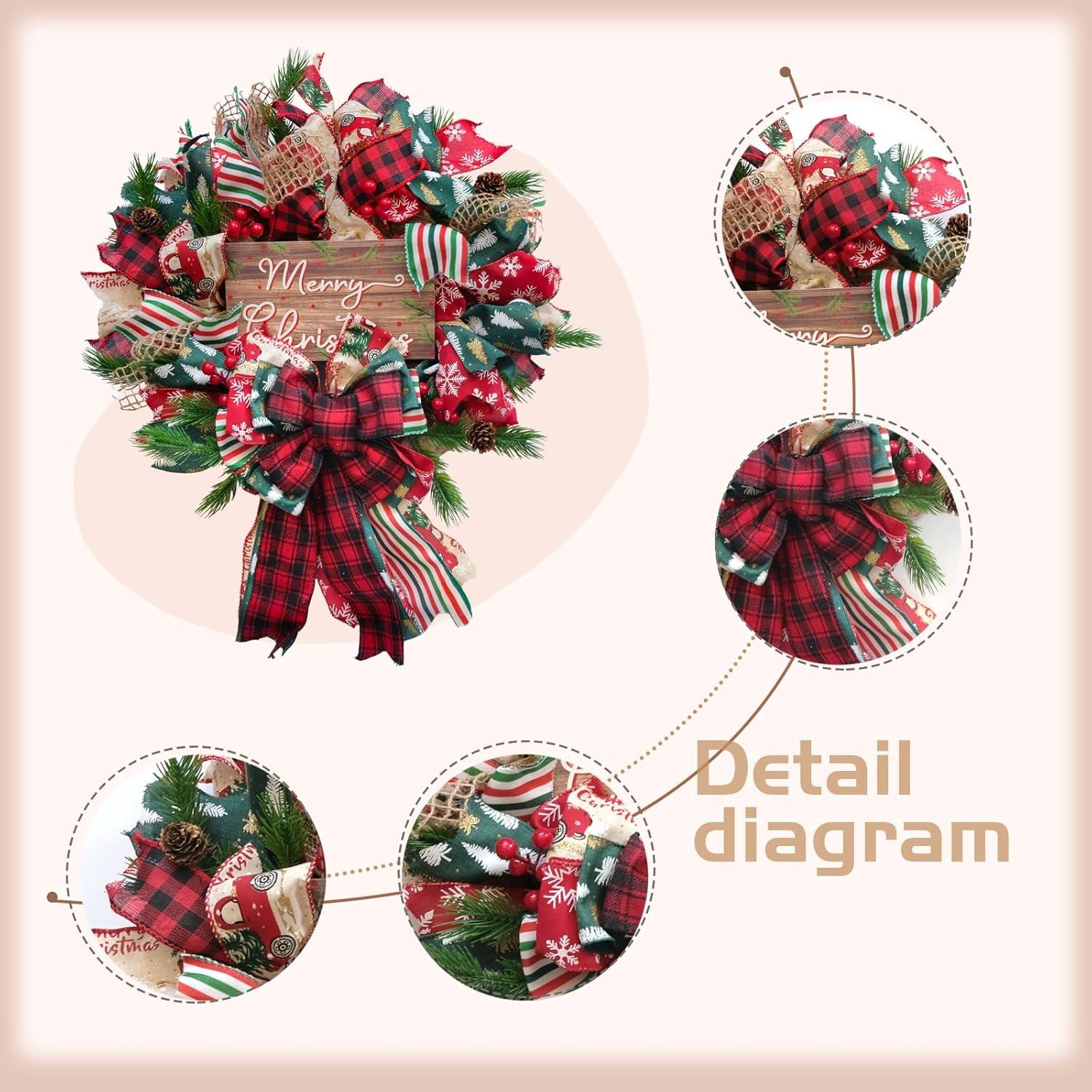 Guirnalda Navideña de Malla 45.72 cm Idyllic con Lazo