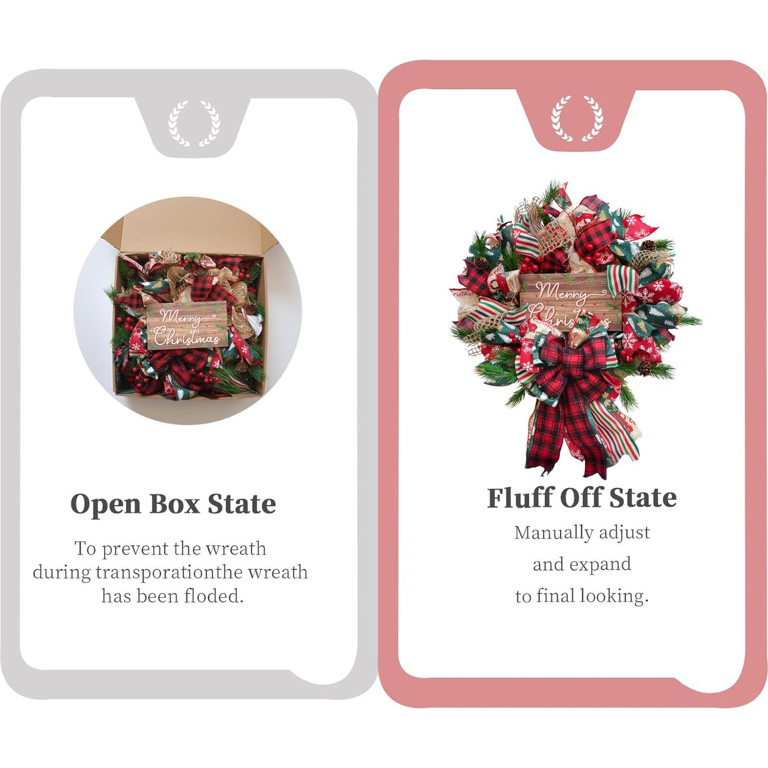 Guirnalda Navideña de Malla 45.72 cm Idyllic con Lazo