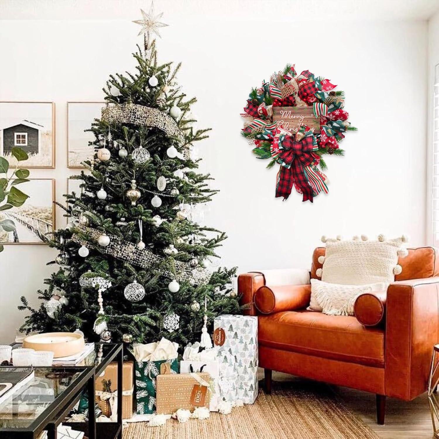 Guirnalda Navideña de Malla 45.72 cm Idyllic con Lazo