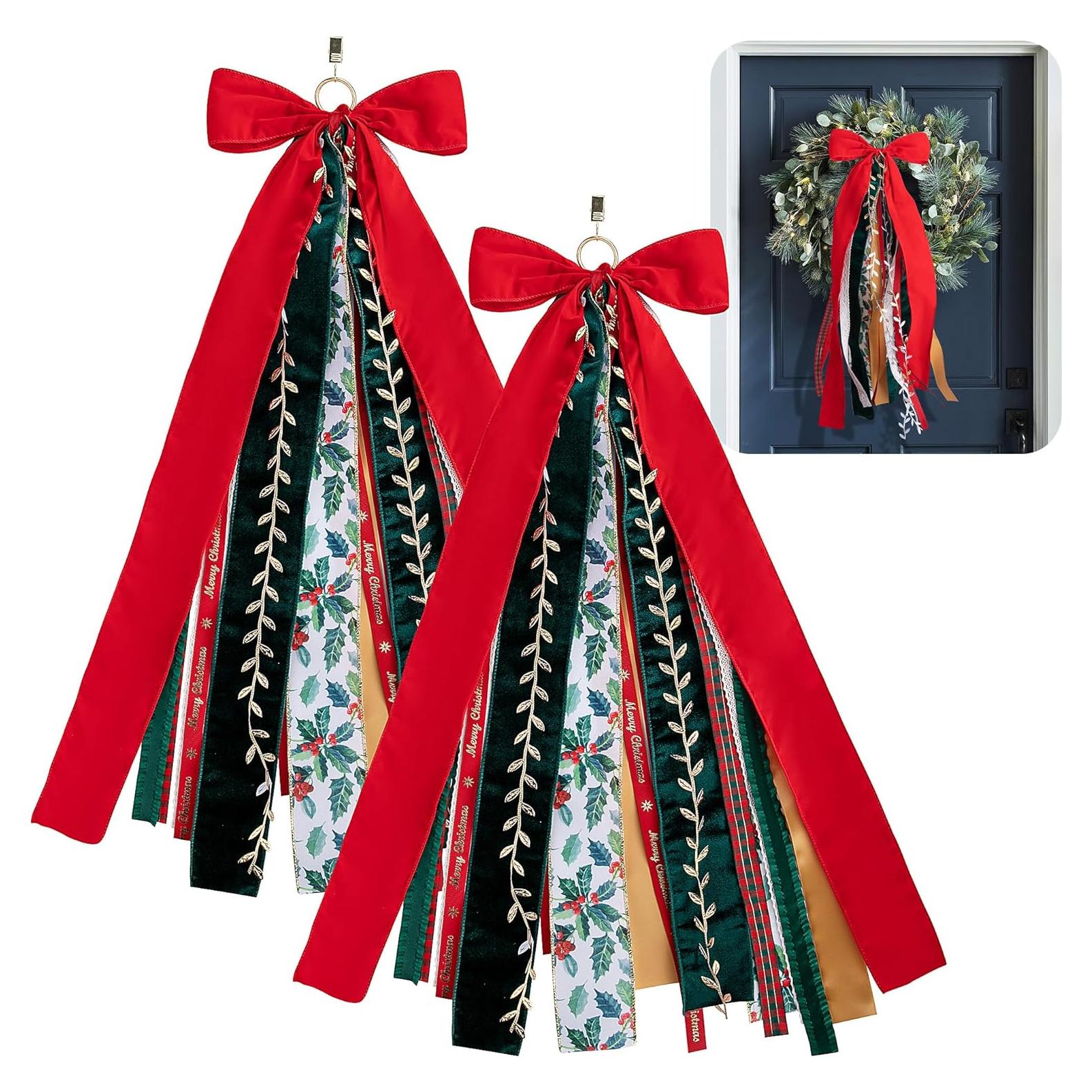 Cinta de Lazo Navideña RunNico 2 Pcs 76.2 cm Decorativa