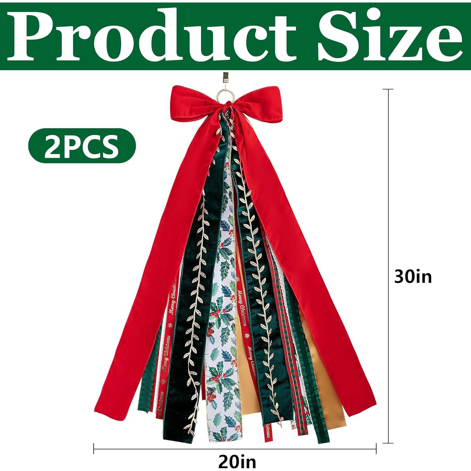 Cinta de Lazo Navideña RunNico 2 Pcs 76.2 cm Decorativa