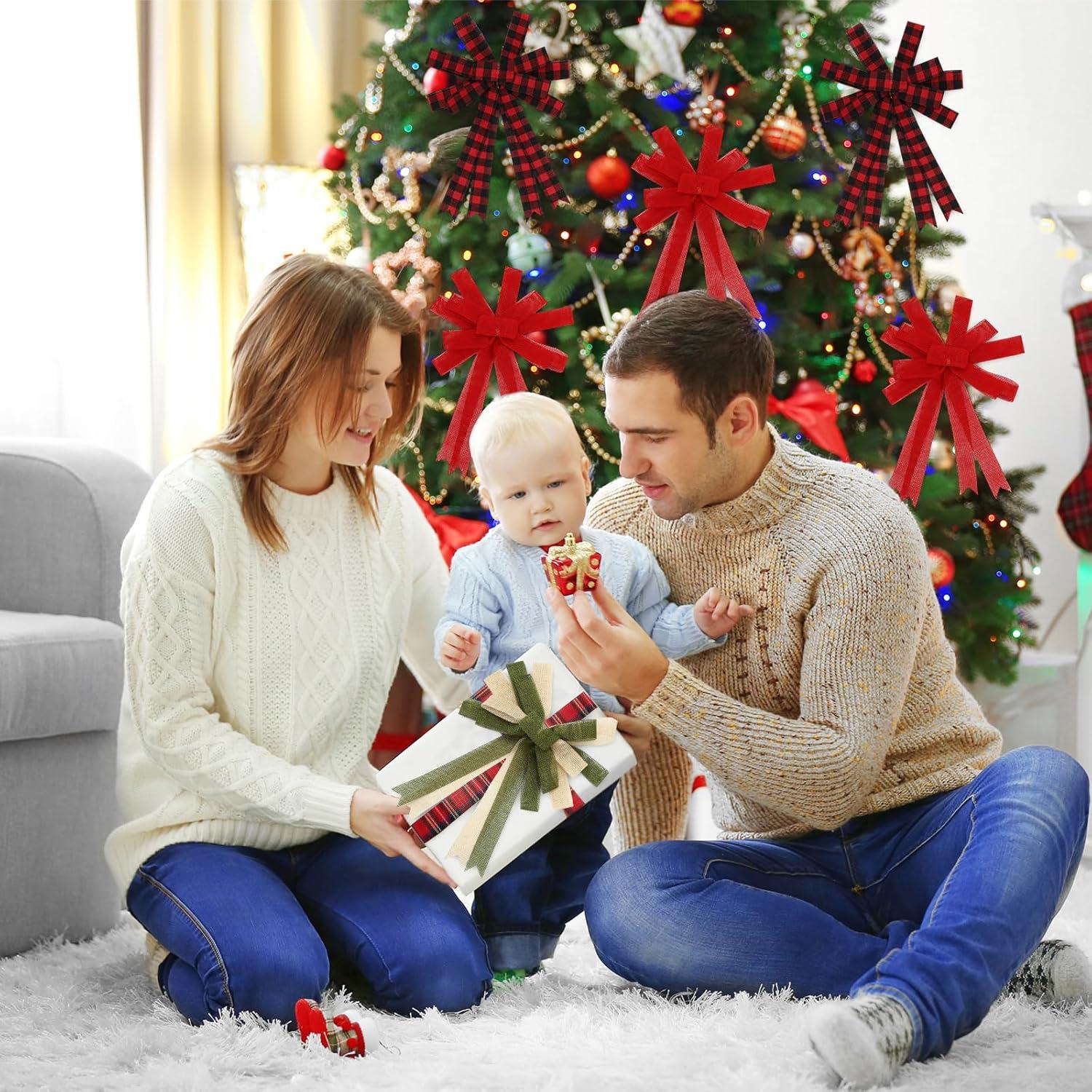 6 Rollos de Cinta de Arpillera Navideña 1" x 6 Yards JarThenaAMCS