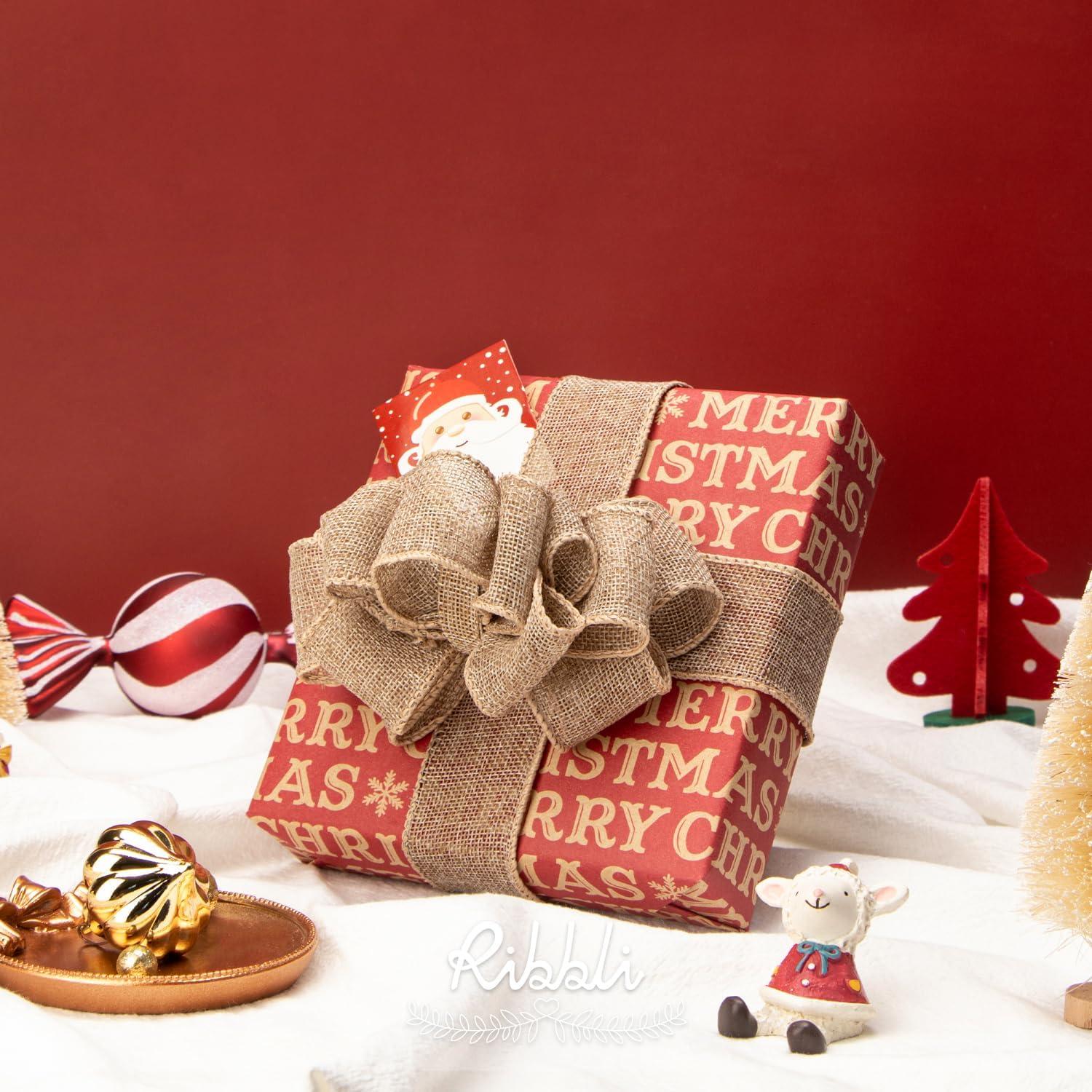 Cinta de Arpillera Ribbli Natural 3.81 cm x 9.14 m con Alambre