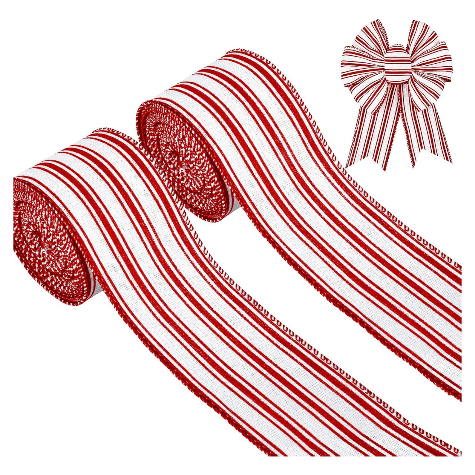Cinta Navideña Whaline 2 Rollos 6.3 cm x 10.97 m Rayas Rústicas