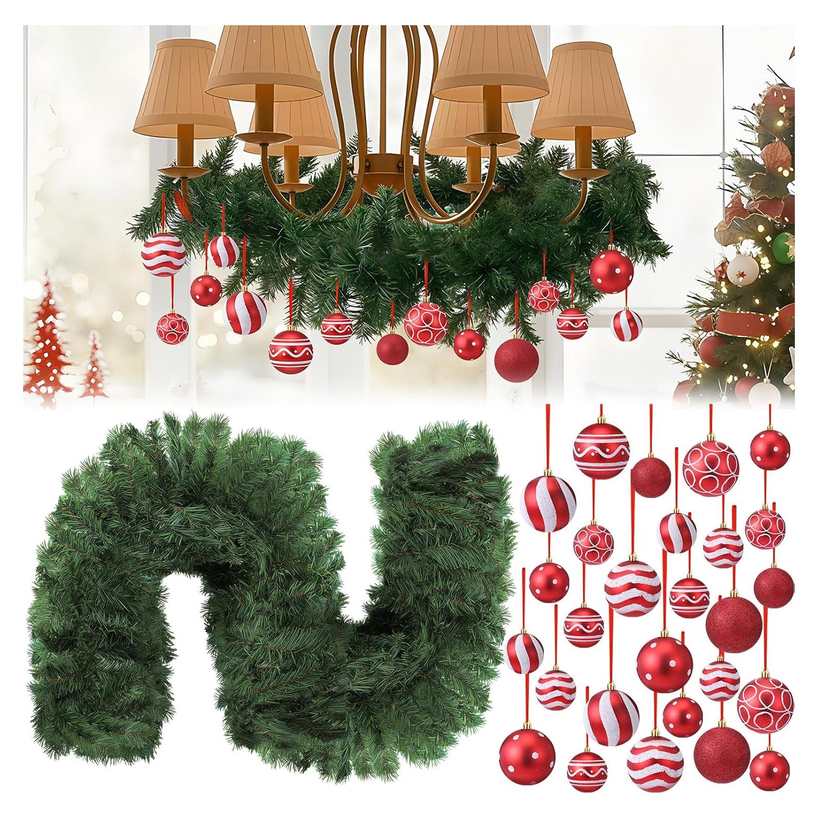 Juego de Decoración Navideña Suncalla 47 Piezas Guirnalda 2.7m