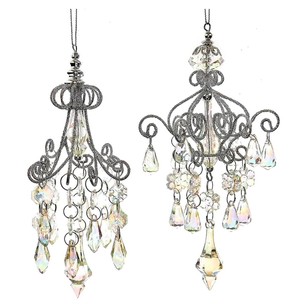 Conjunto de 2 candelabros opalescentes The Bridge 15 cm Navidad