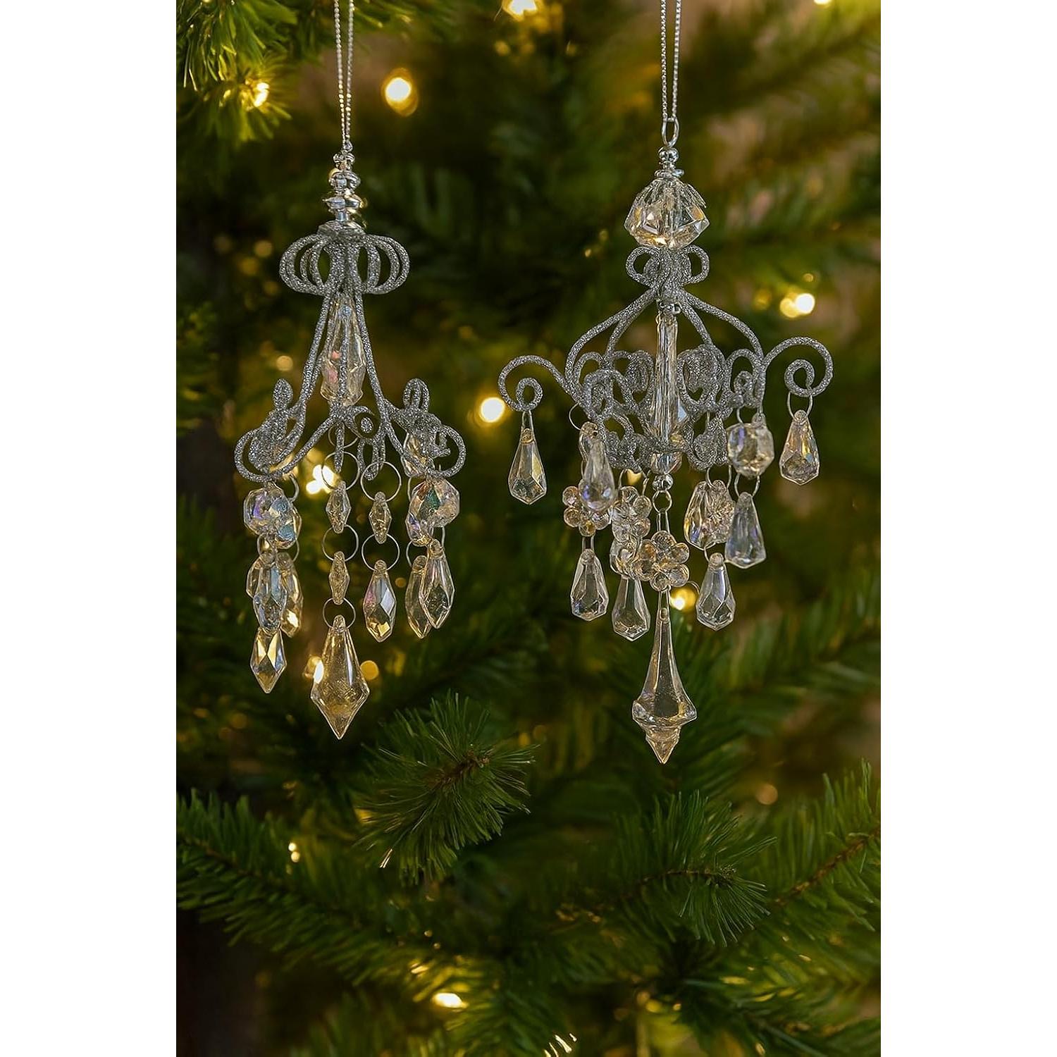 Conjunto de 2 candelabros opalescentes The Bridge 15 cm Navidad