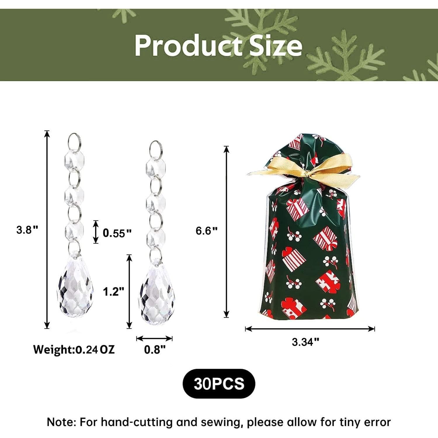 Decoraciones de Árbol de Navidad XINGXIA 30 Piezas Cristal Acrílico