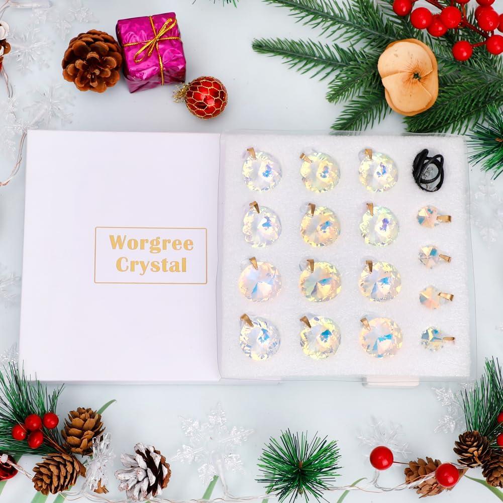 Worgree 16 Piezas Bolas de Cristal Coloreadas para Decoración