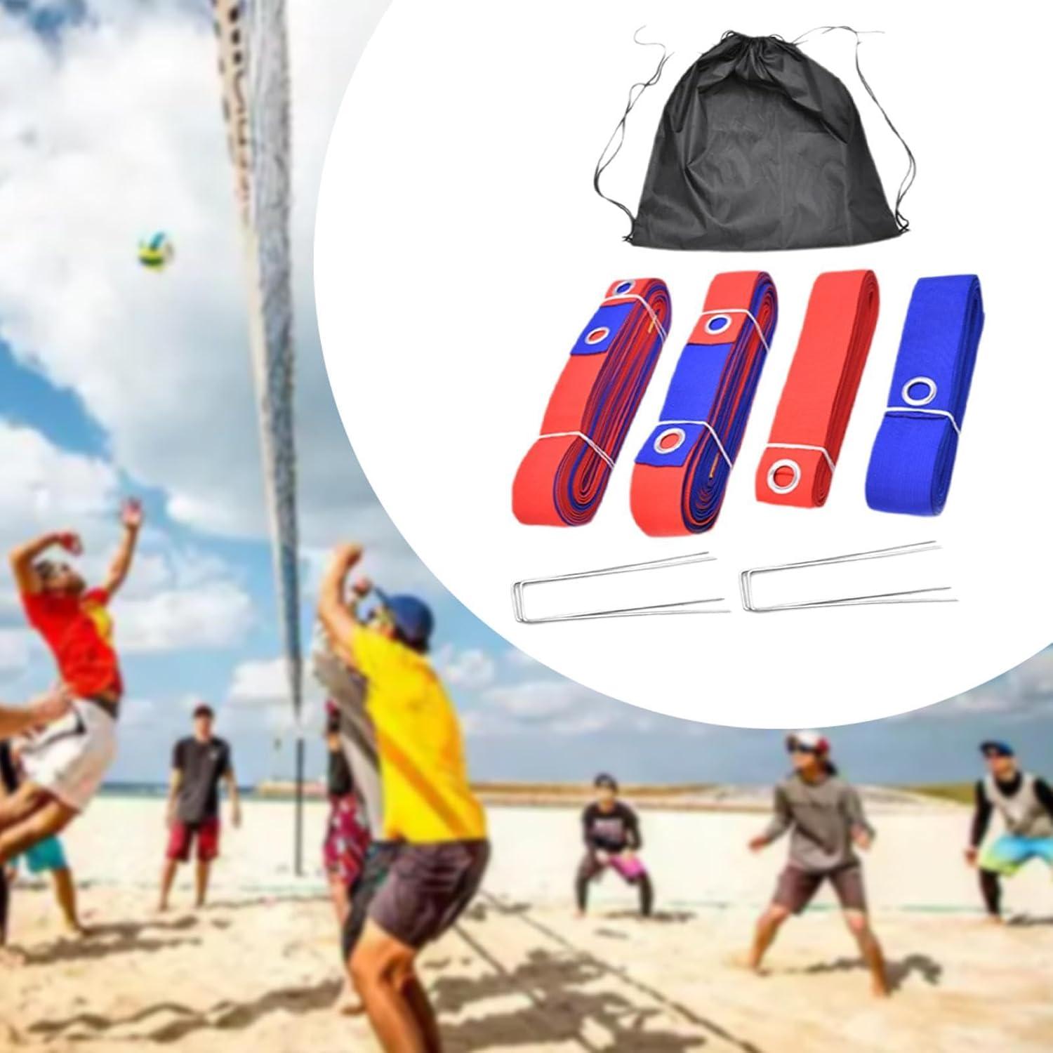 Marcador de Campo de Voleibol de Playa Yiju 16m con Cuerdas y Estacas