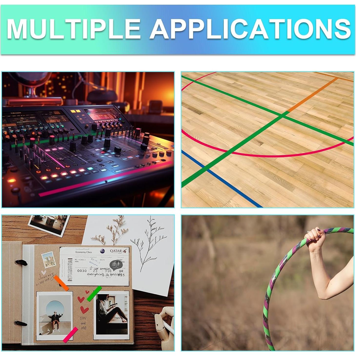 Cinta Gaffer Neón Cindy 1/2" x 36' (12.7 mm x 10.97 m) 5 Colores