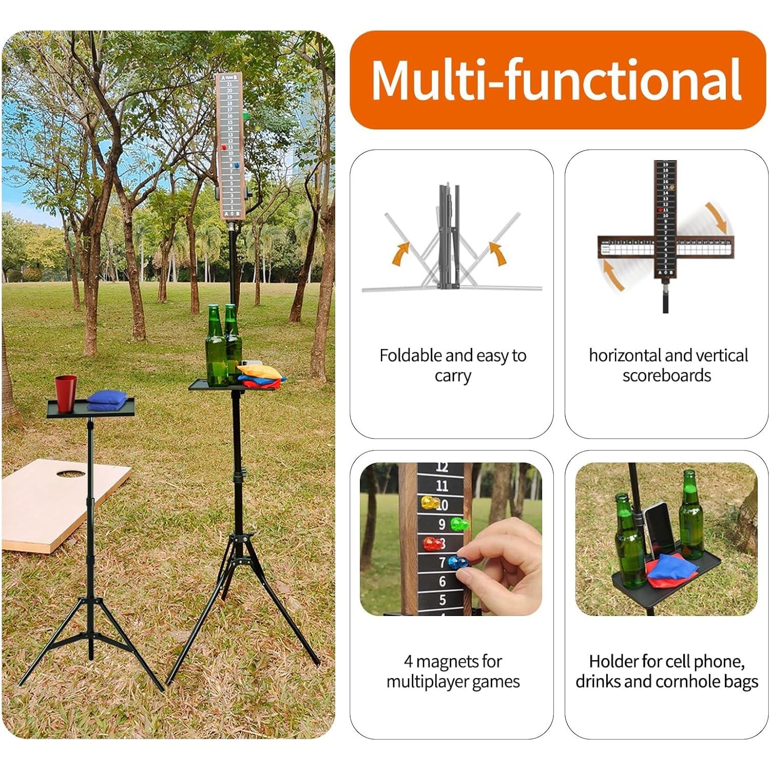 Tablero de Puntuación Cornhole AIWEILUCK 2 Sets con Soporte