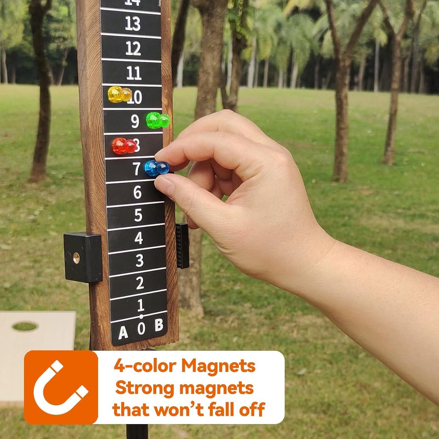 Tablero de Puntuación Cornhole AIWEILUCK 2 Sets con Soporte