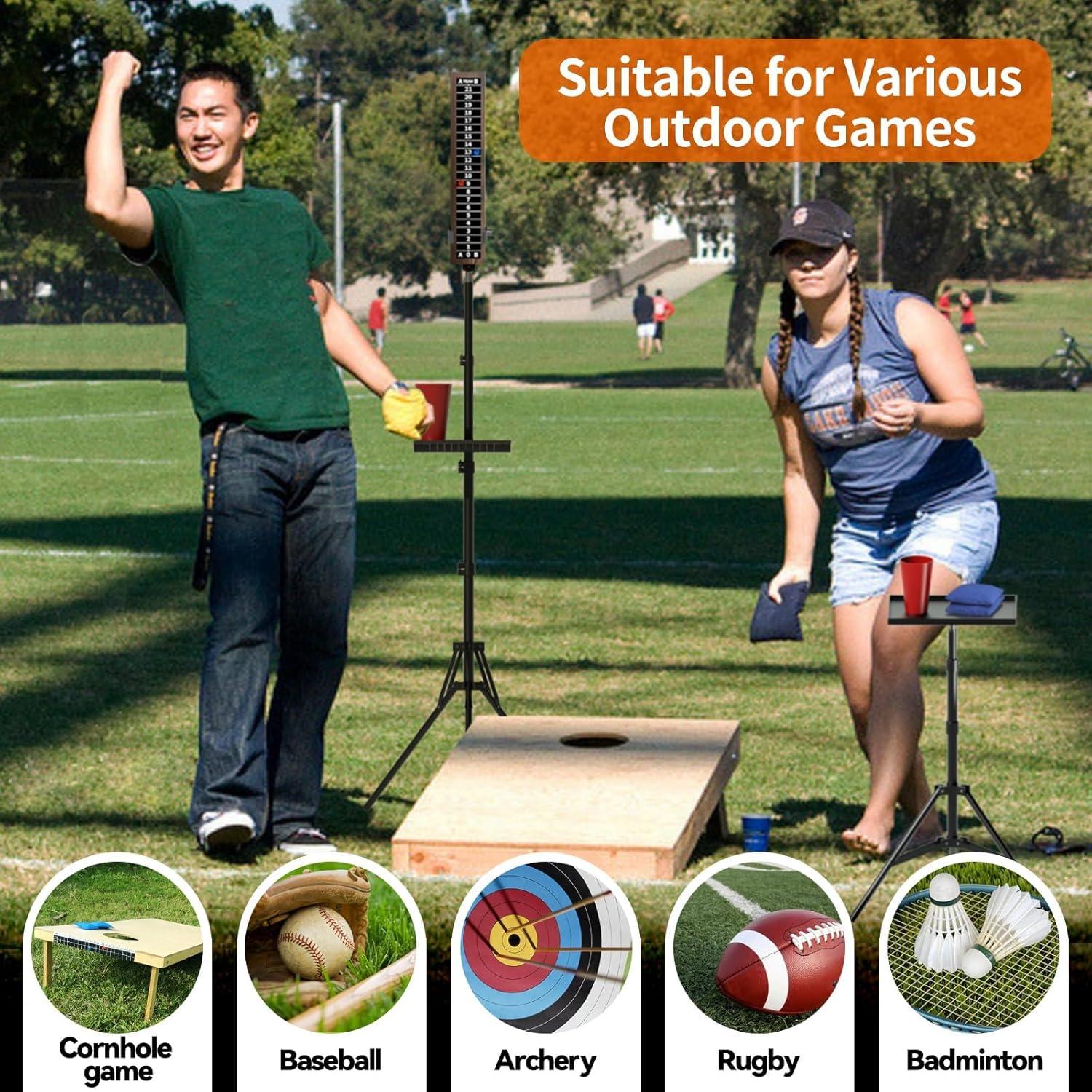 Tablero de Puntuación Cornhole AIWEILUCK 2 Sets con Soporte