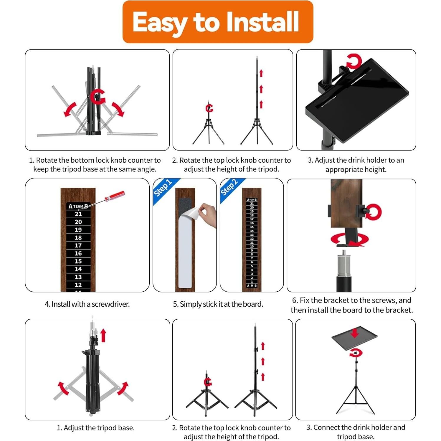 Tablero de Puntuación Cornhole AIWEILUCK 2 Sets con Soporte
