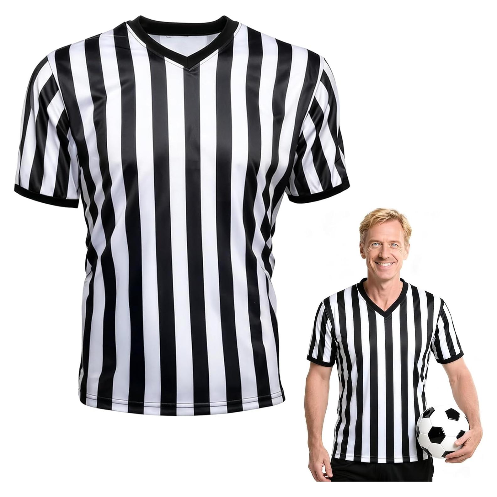 Camisa de Árbitro Unisex Okxiri - Rayas Blancas y Negras