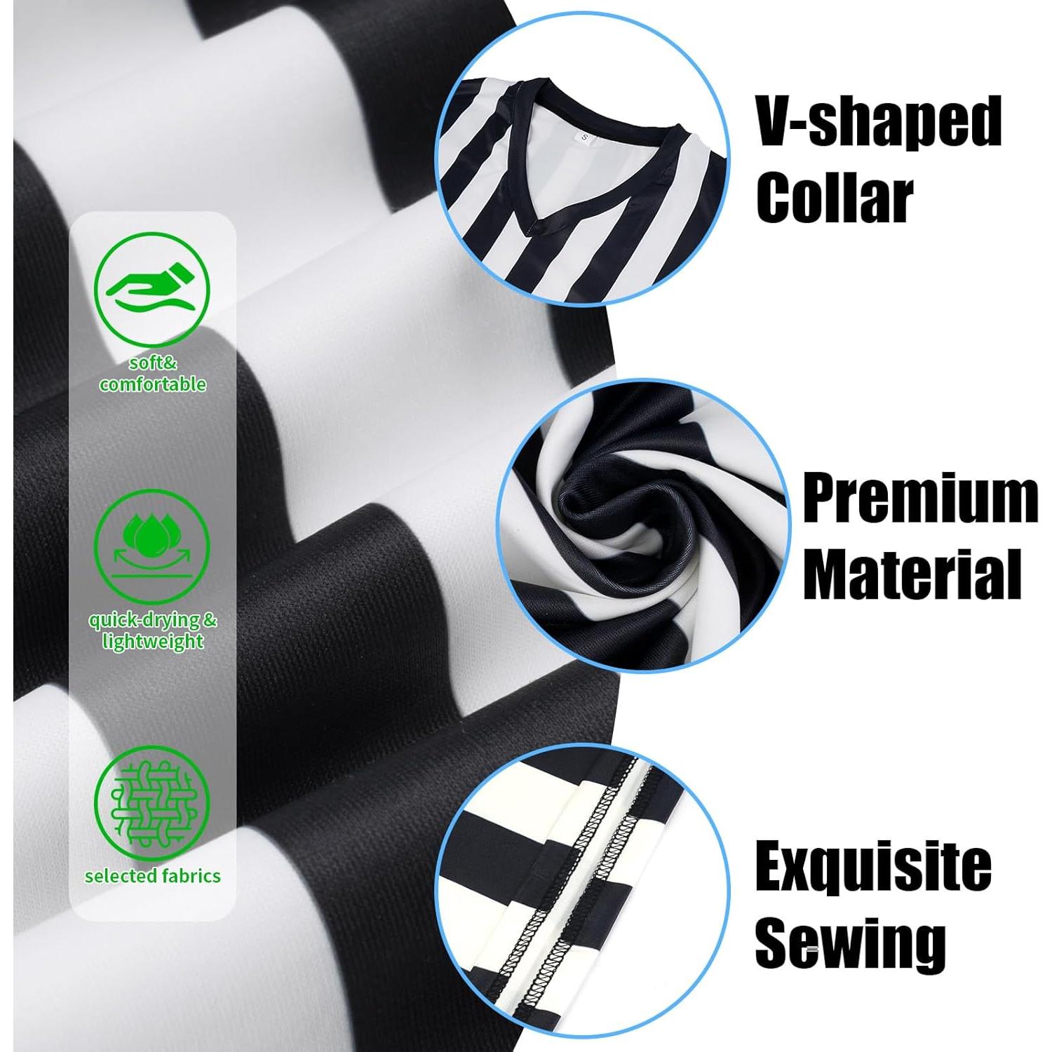 Camisa de Árbitro Unisex Okxiri - Rayas Blancas y Negras