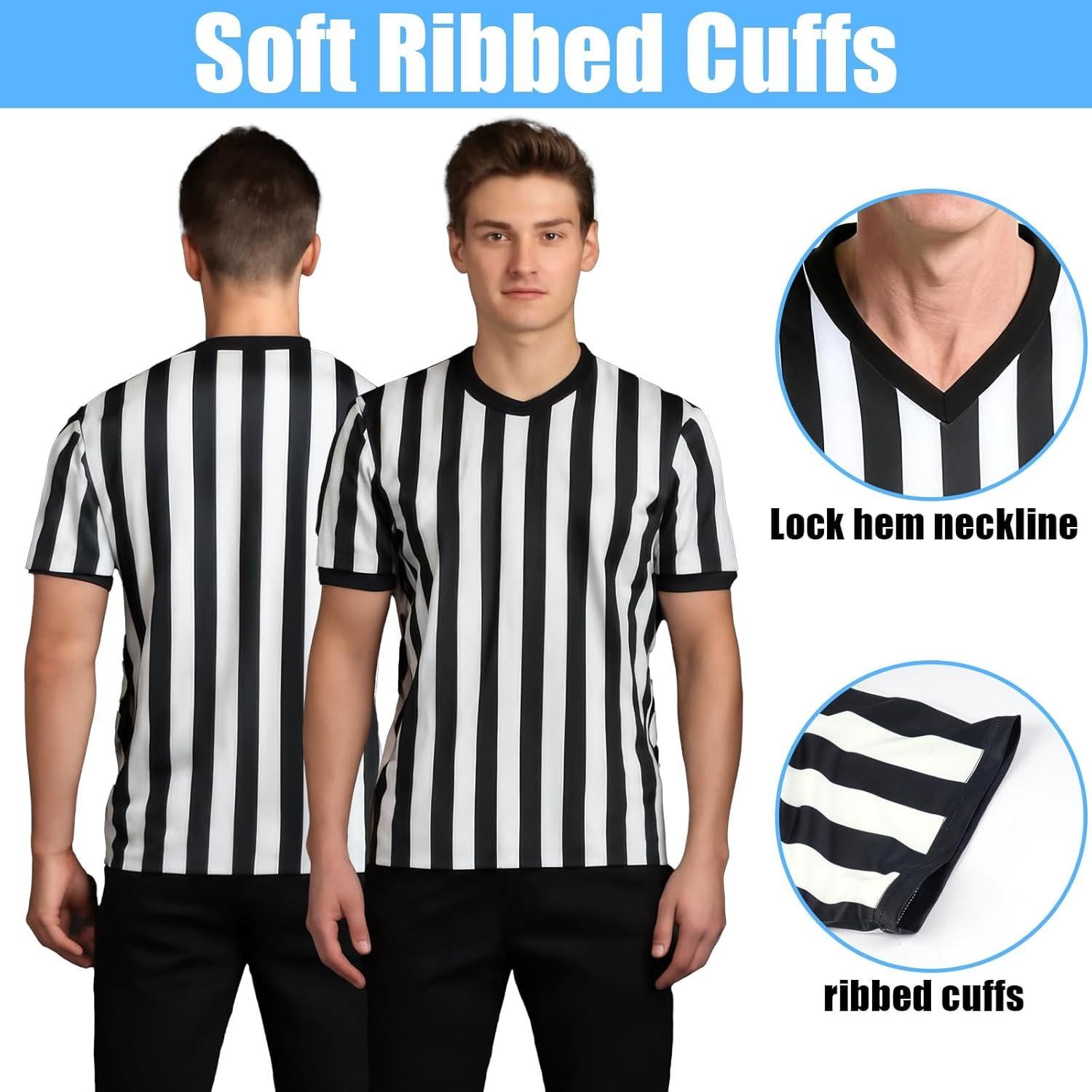 Camisa de Árbitro Unisex Okxiri - Rayas Blancas y Negras