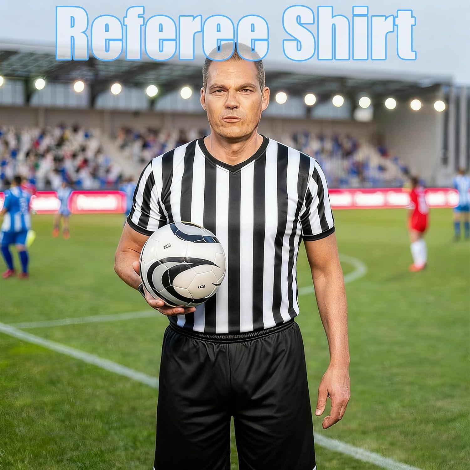 Camisa de Árbitro Unisex Okxiri - Rayas Blancas y Negras