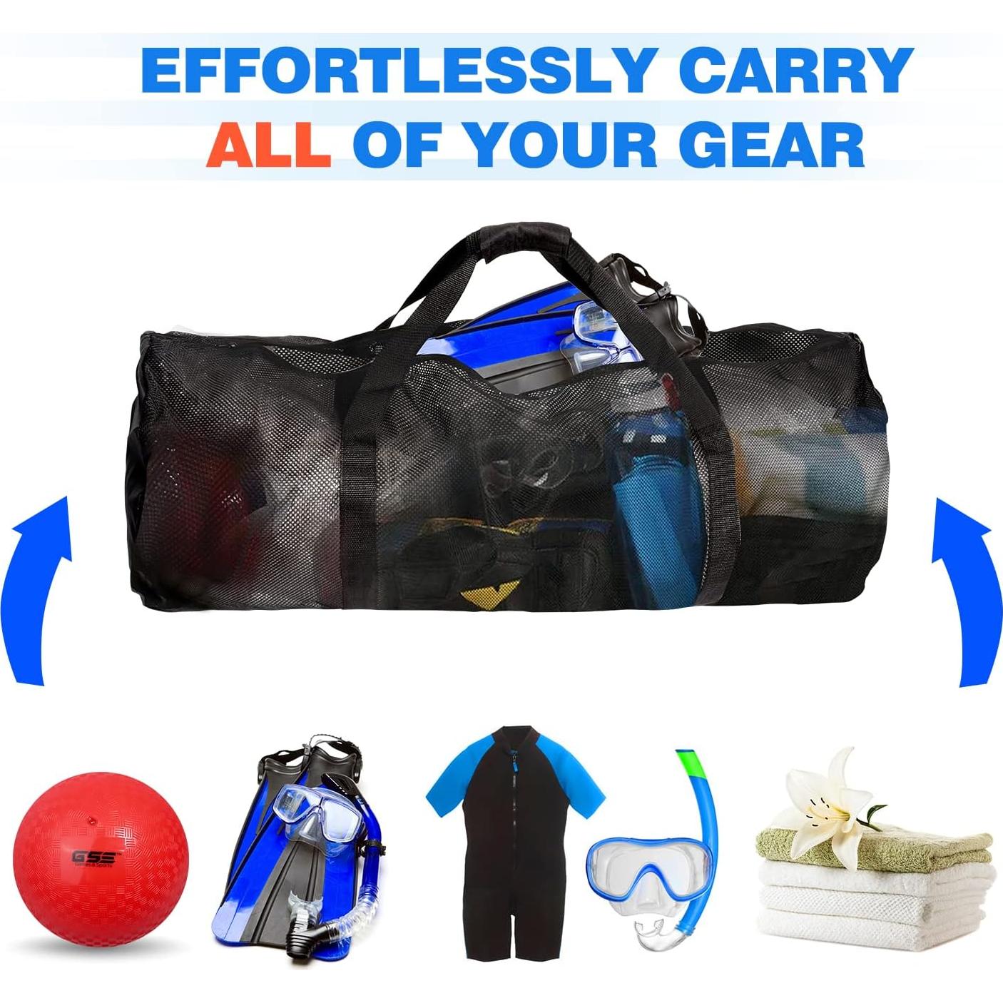 Bolsa de Deporte de Malla GSE 91.4x38.6cm Negra Resistente