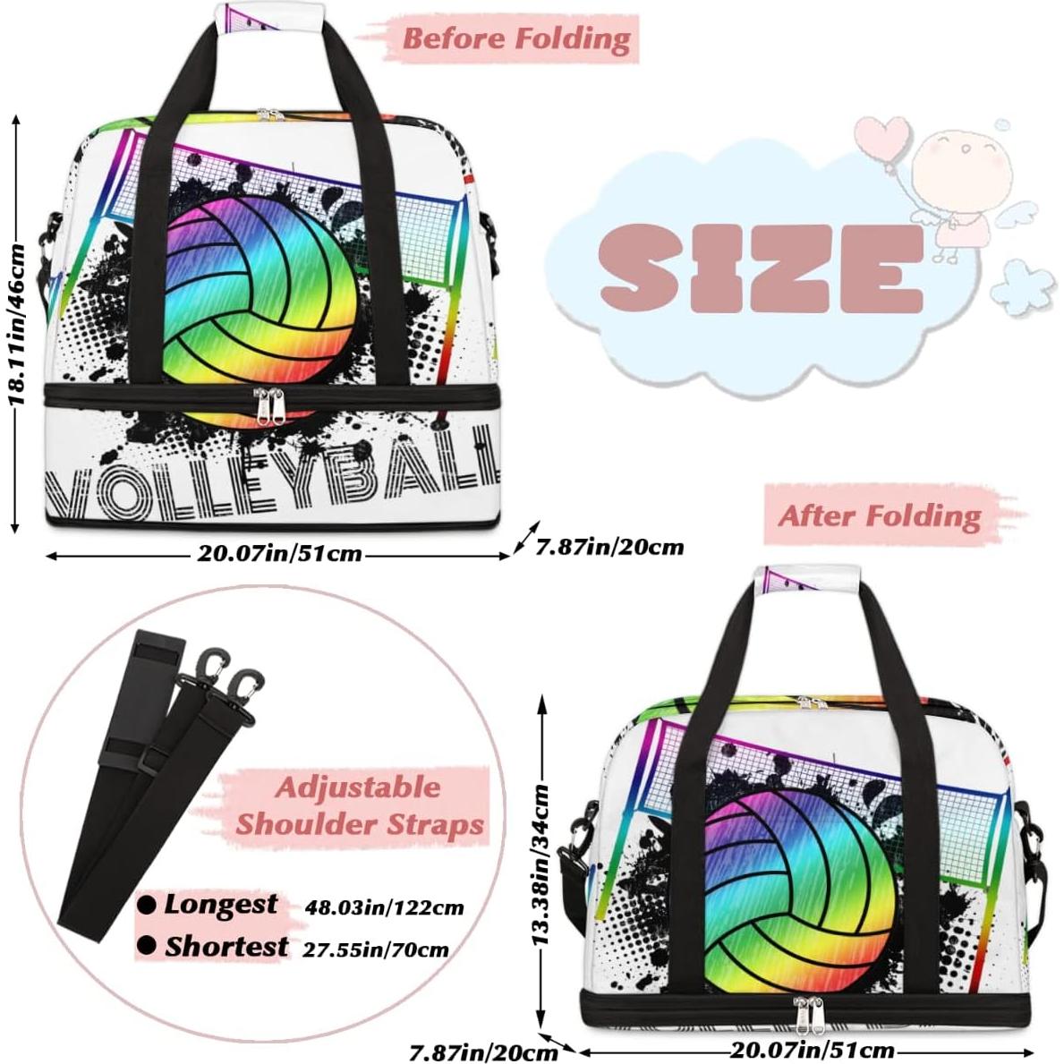 Bolsa de Gimnasio Deportiva Impermeable 50x20x46cm - Voleibol