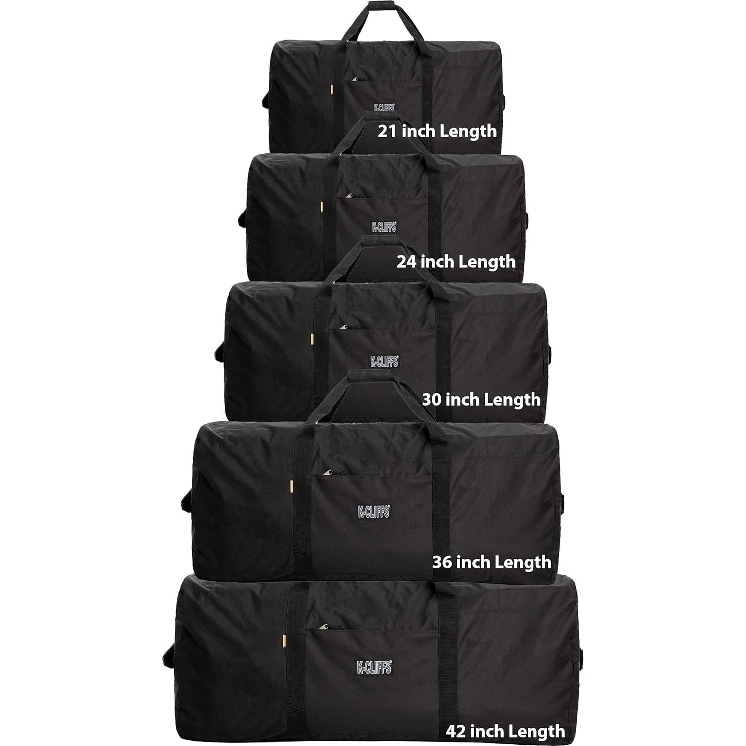 Bolsa de viaje duffel grande carga pesada negra 91.44 cm