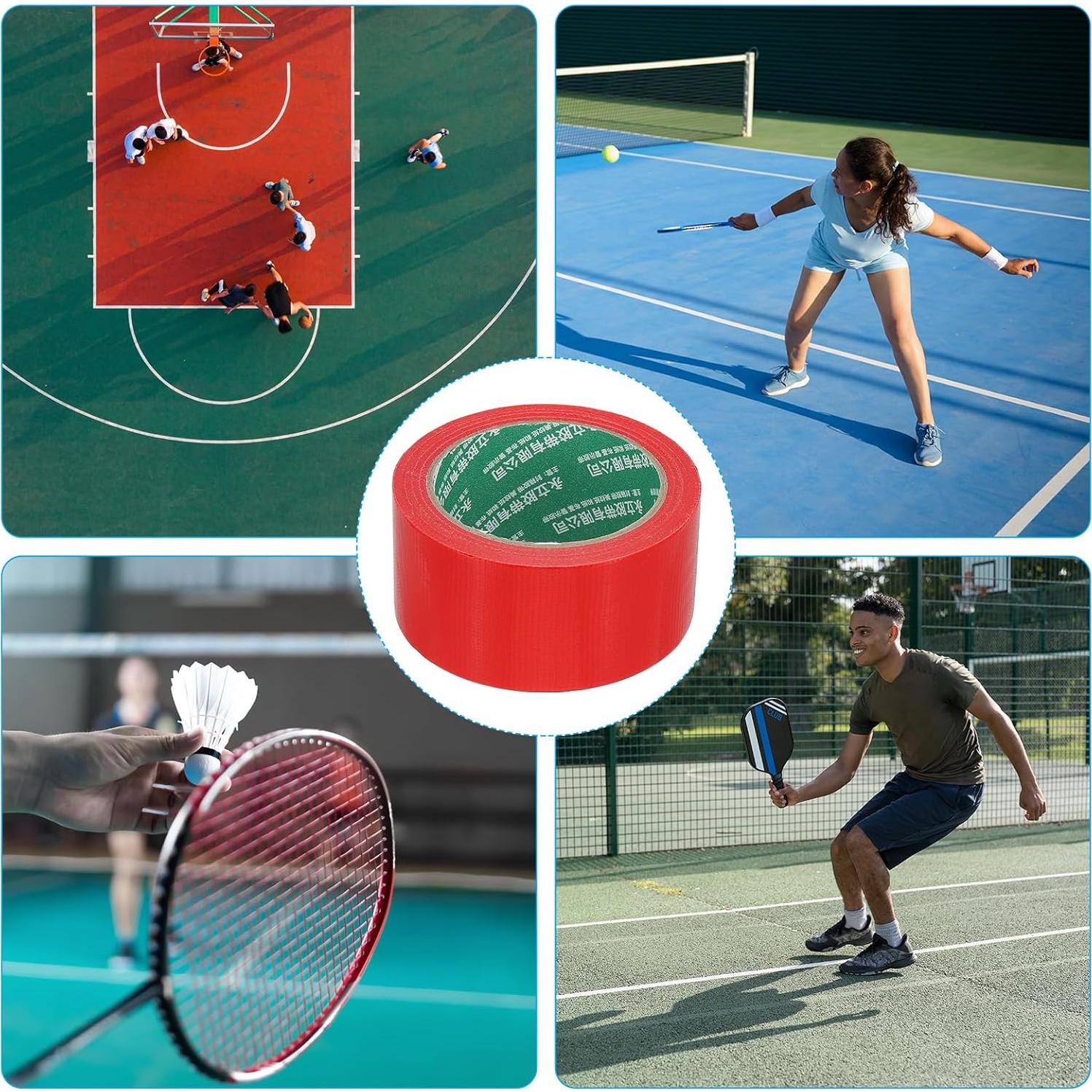 Cinta de Marcado para Cancha de Pickleball PATIKIL 5 cm x 20 m Rojo