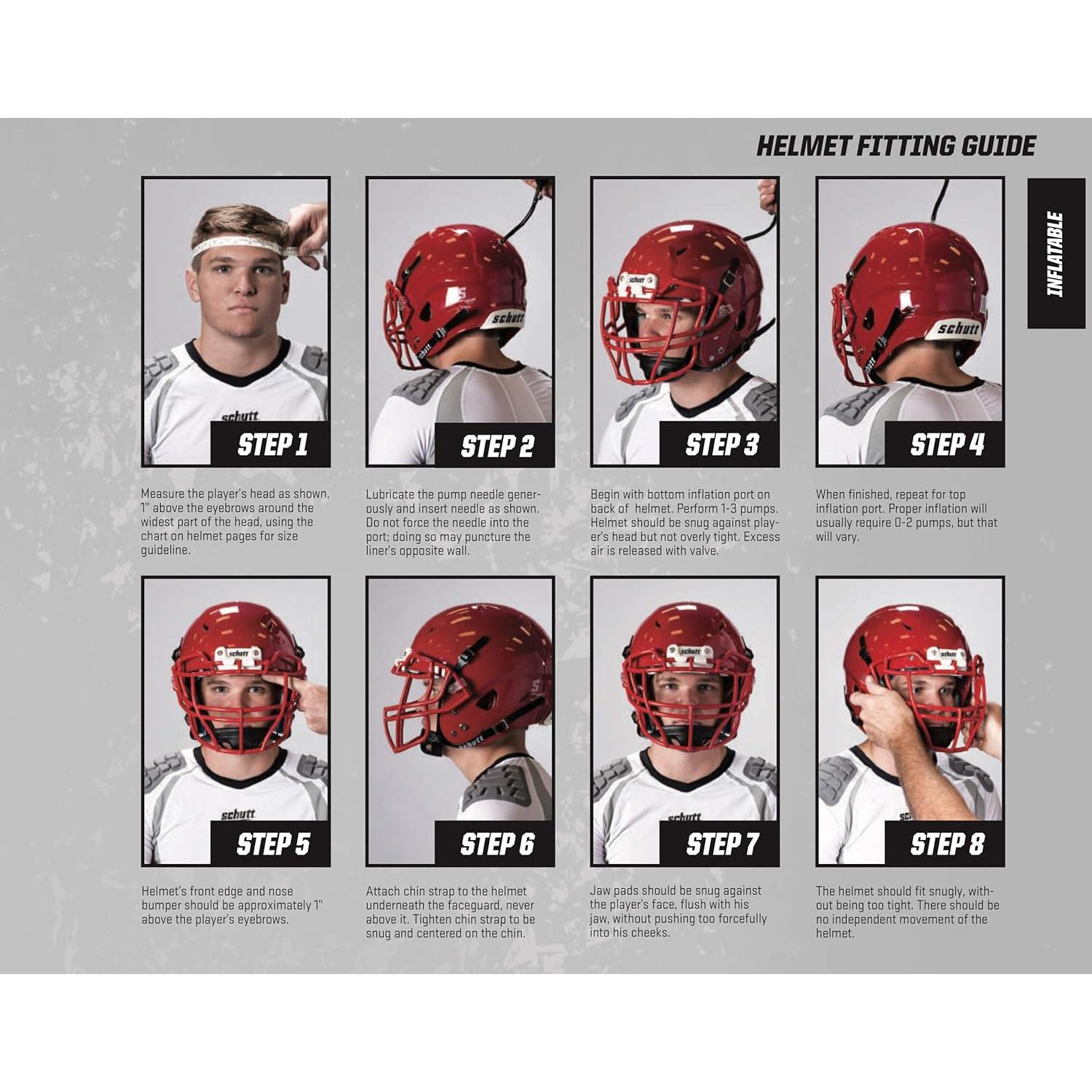 Bomba Infladora de Casco de Fútbol Schutt - Negro, Talla Única