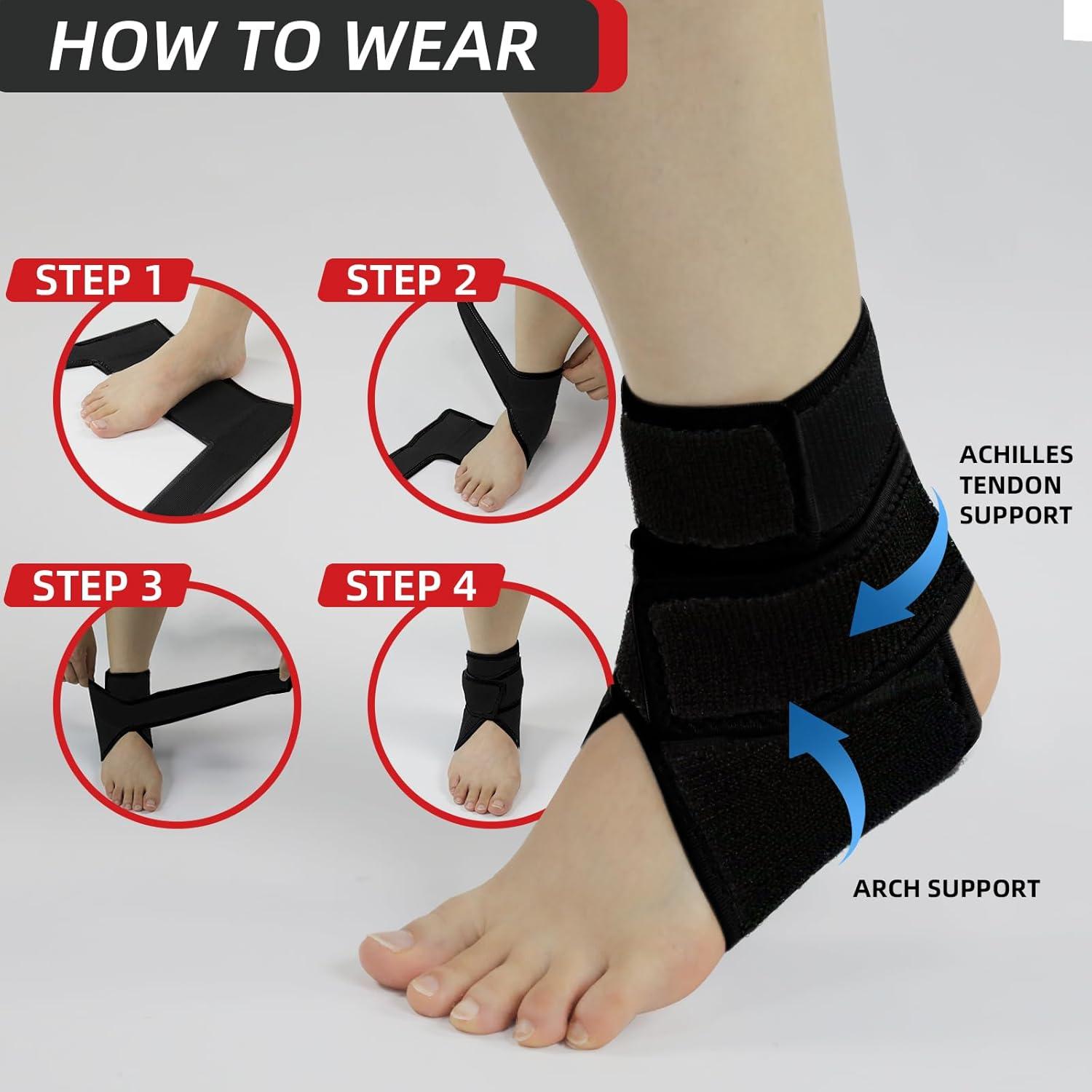 Soporte de Tobillo Elástico MKEFMEI Ajustable Unisex para Esguince