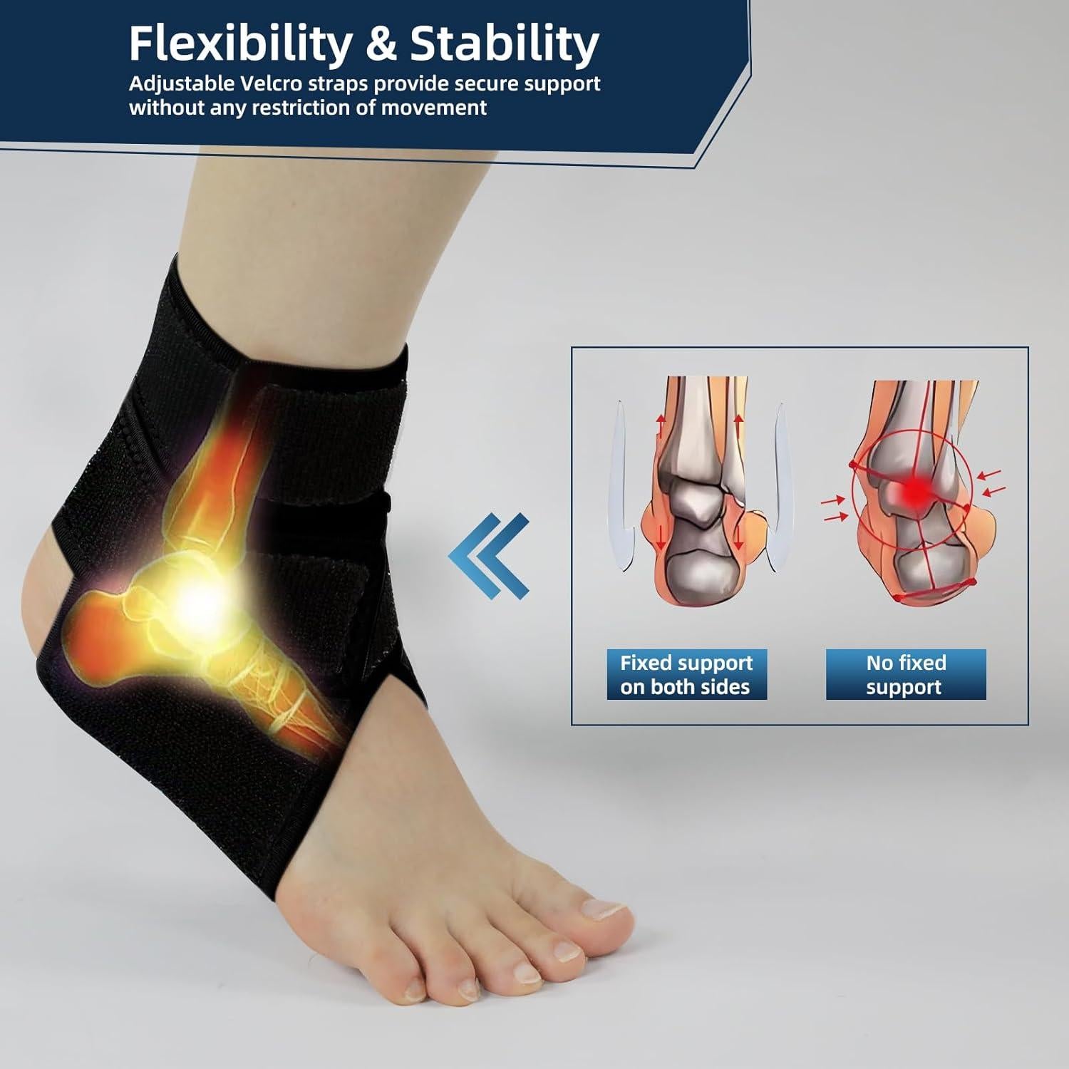 Soporte de Tobillo Elástico MKEFMEI Ajustable Unisex para Esguince