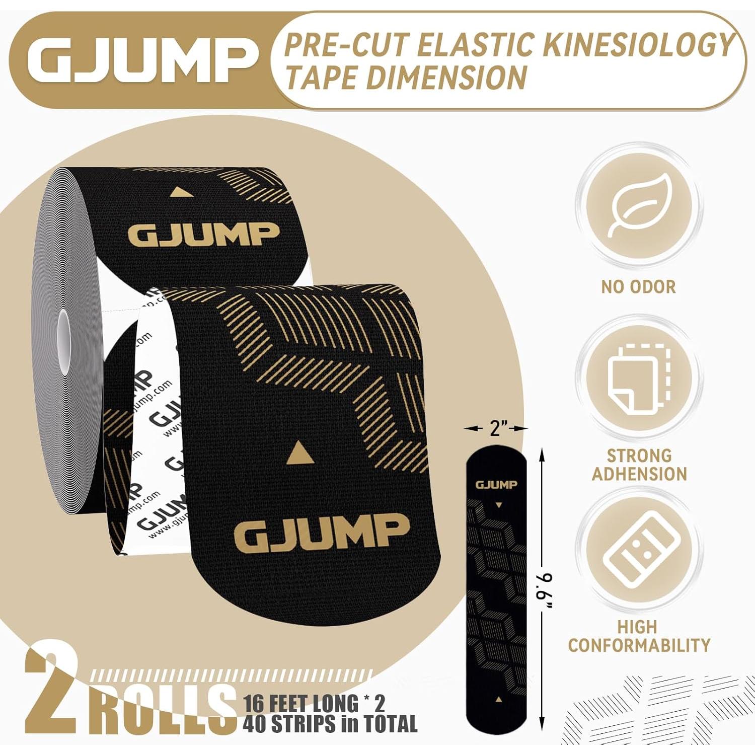 Cinta de Kinesiología GJUMP 40 Cintas Precortadas 25.4x5.1cm