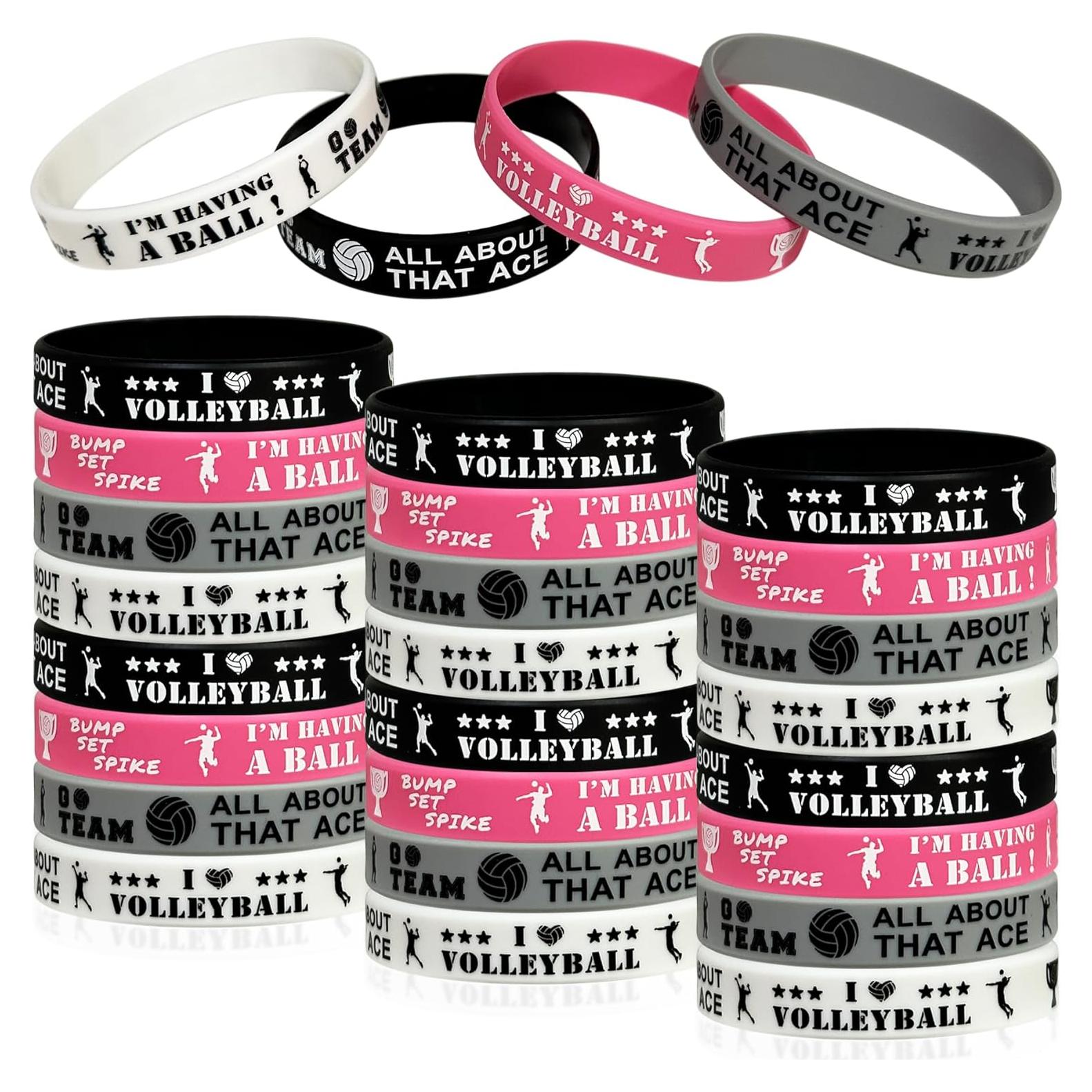 Pulseras de Silicona Temáticas de Voleibol - 24 Unidades