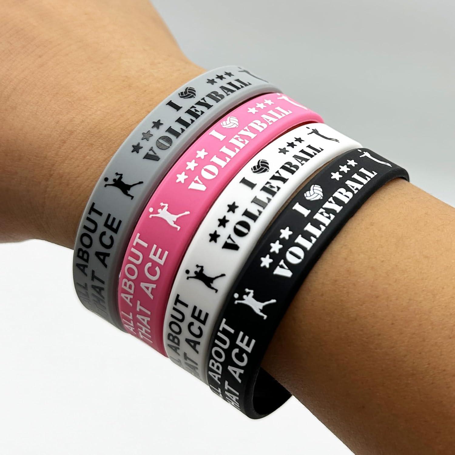 Pulseras de Silicona Temáticas de Voleibol - 24 Unidades