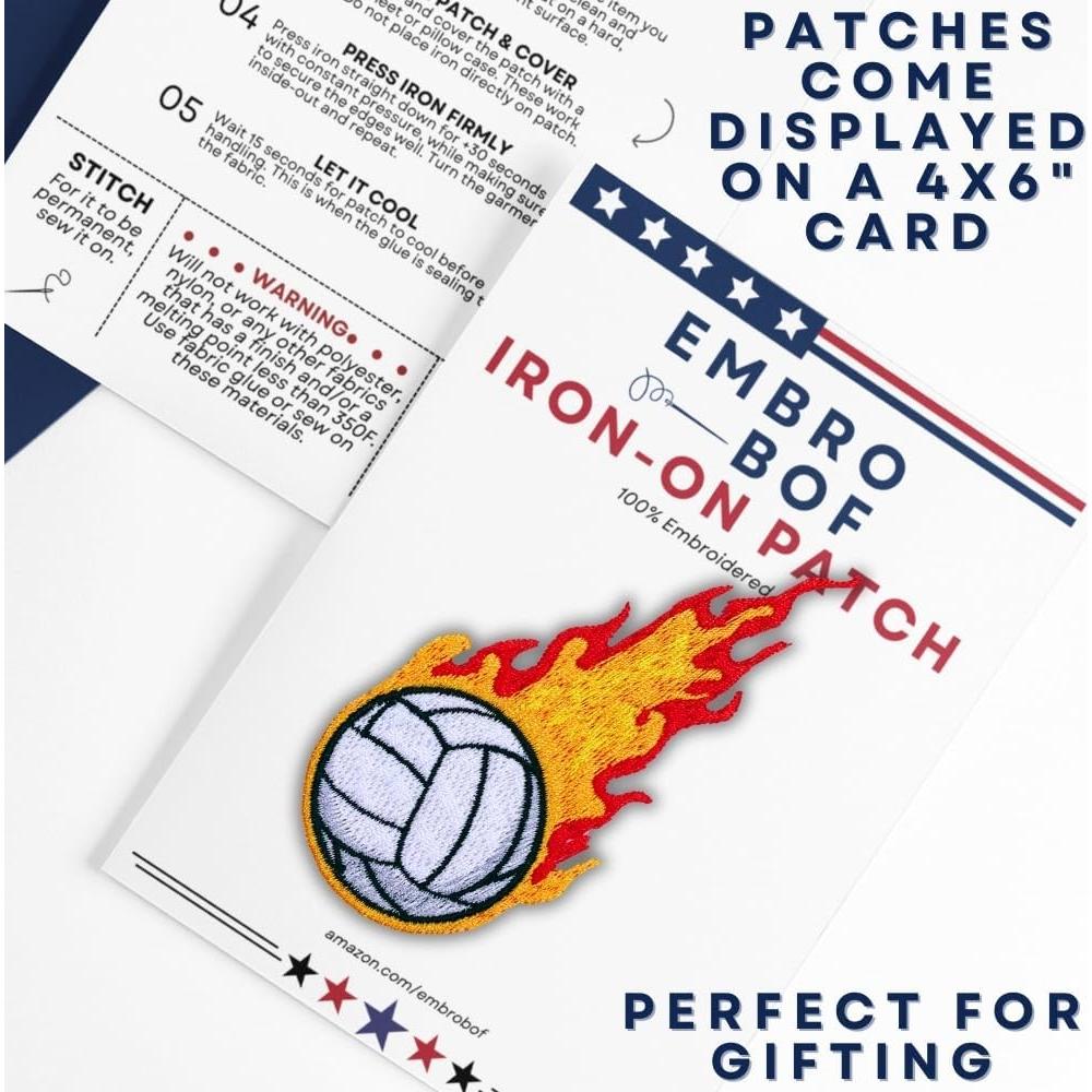 Parche Bordado de Voleibol EMBRO BOF 4.45x10.16 cm