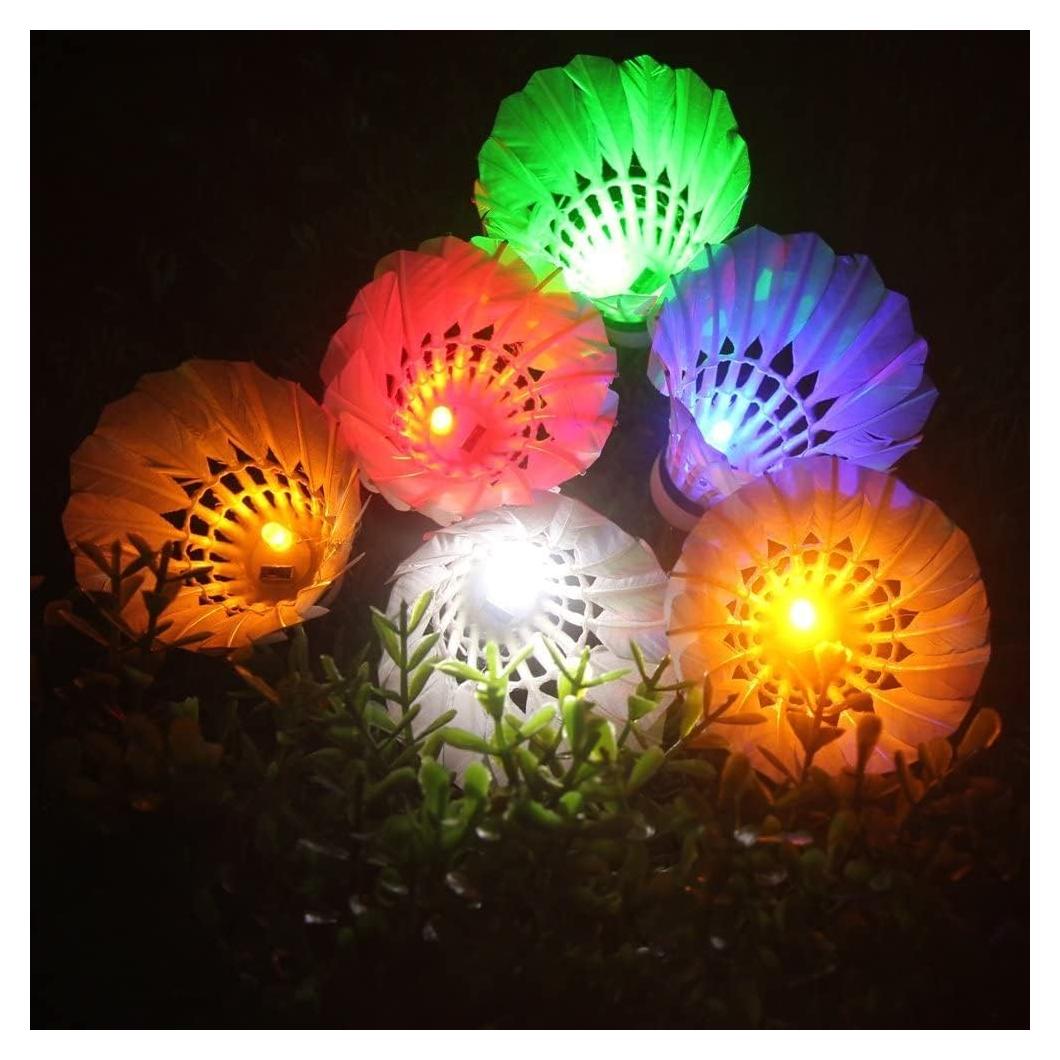 Volantes de bádminton LED Inngree - 6 Piezas Colores Brillantes