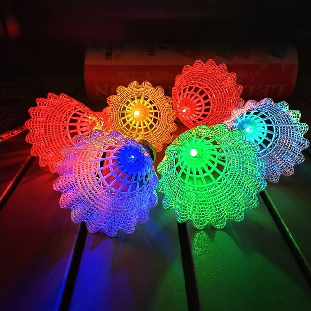 Volantes de Bádminton LED Leadge - 6 Piezas Multicolor