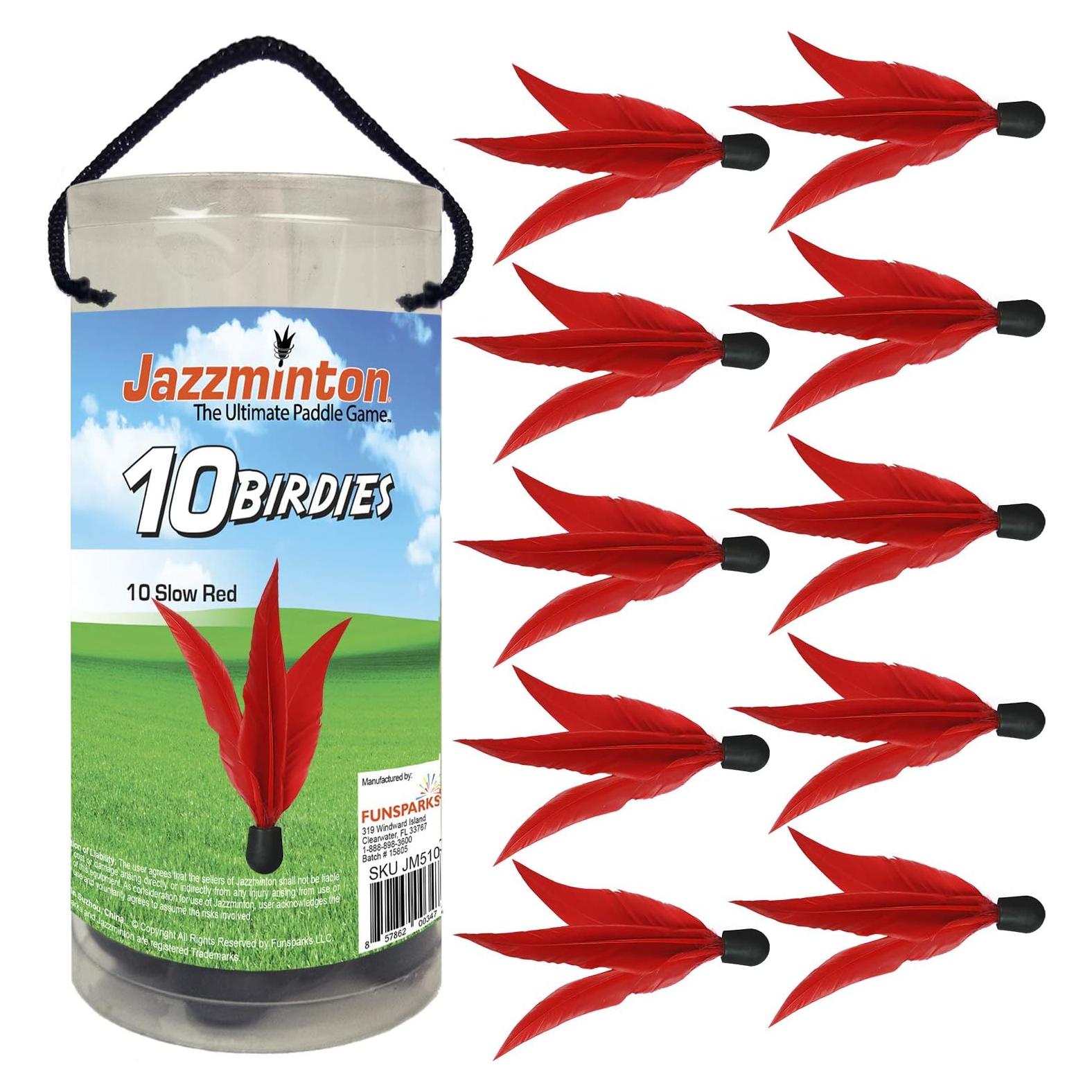 Volantes de Reemplazo Jazzminton 10 Piezas Rojos para Juego Lento