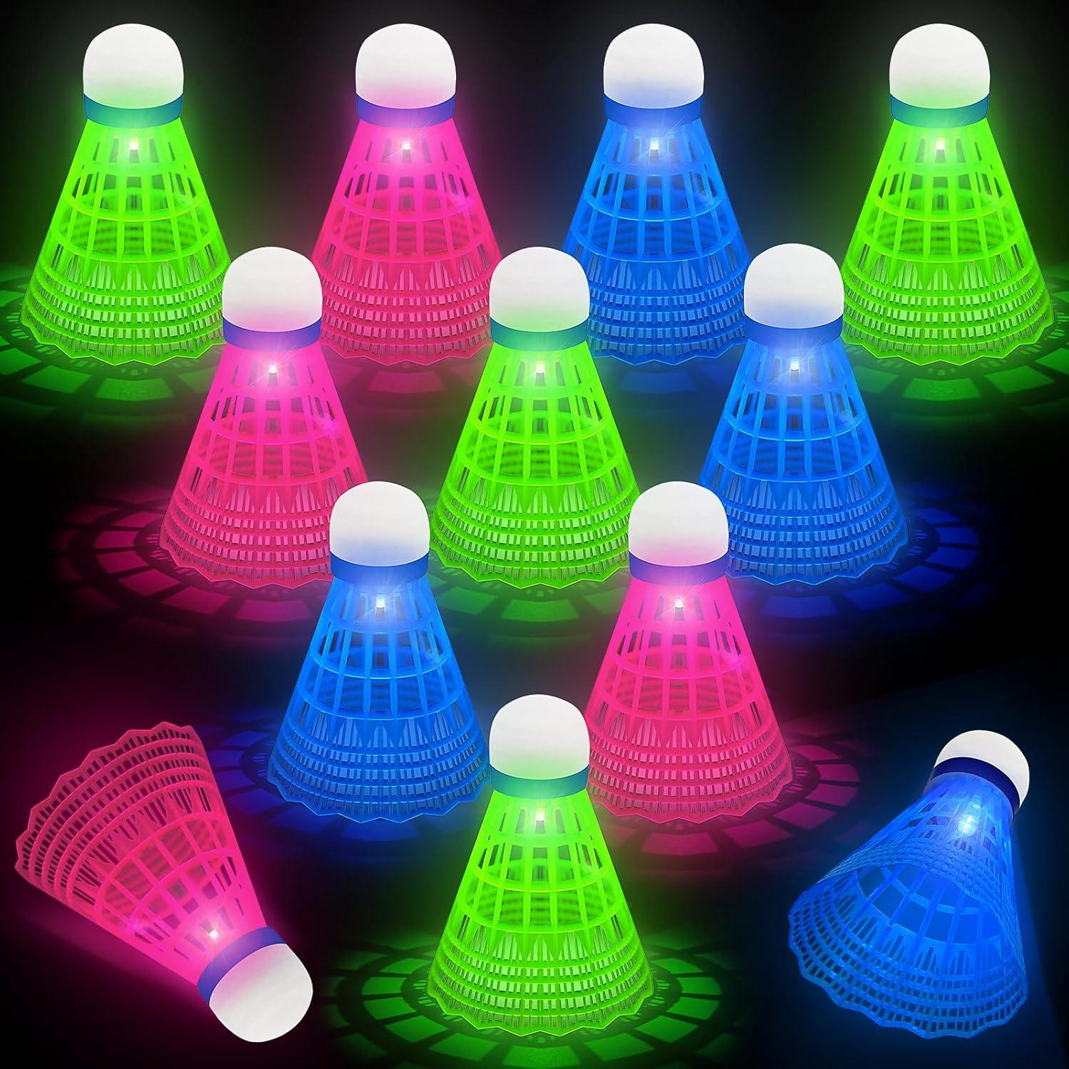 Hysagtek 12 Plumas de Bádminton + 12 Plumas LED Brillantes