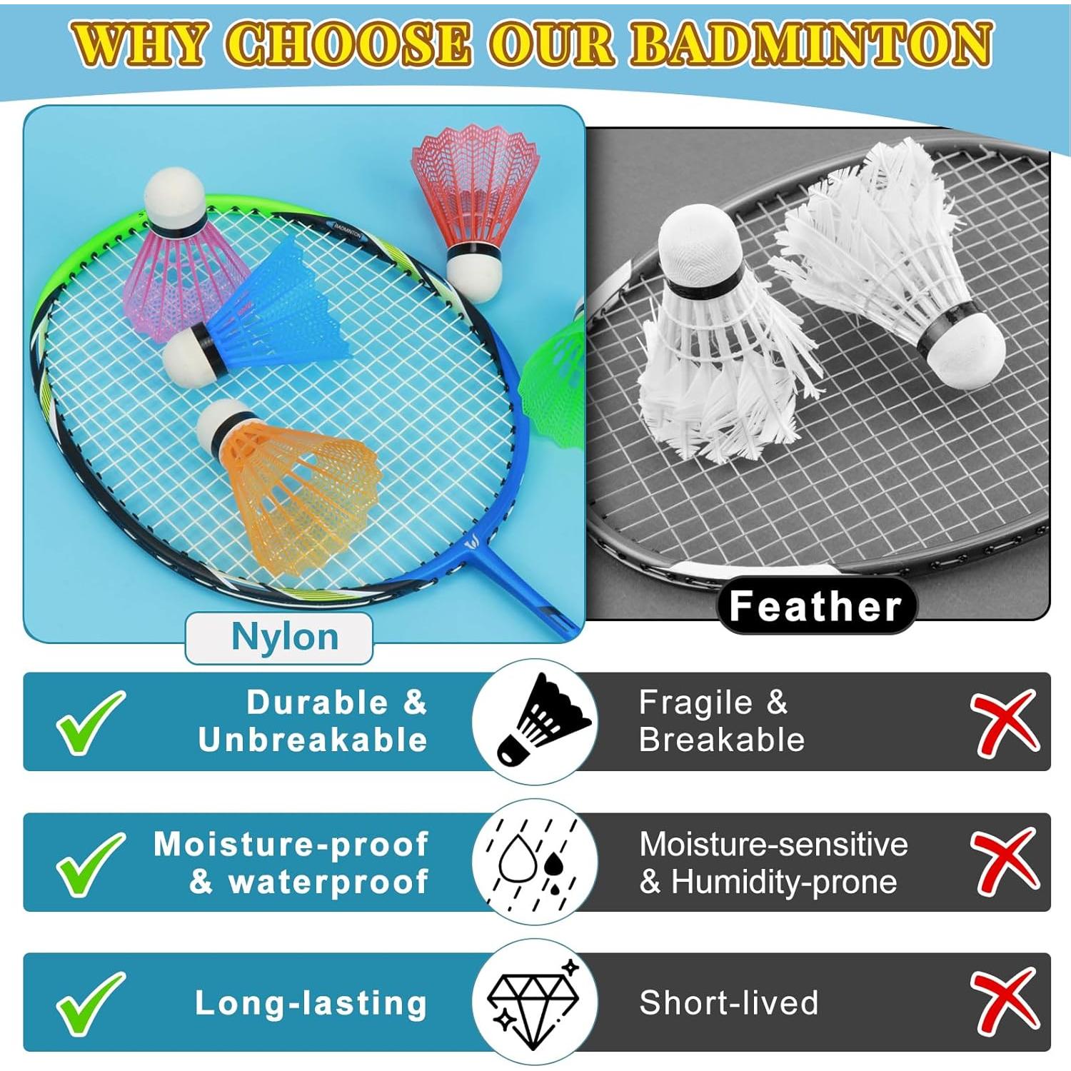 Hysagtek 12 Plumas de Bádminton + 12 Plumas LED Brillantes