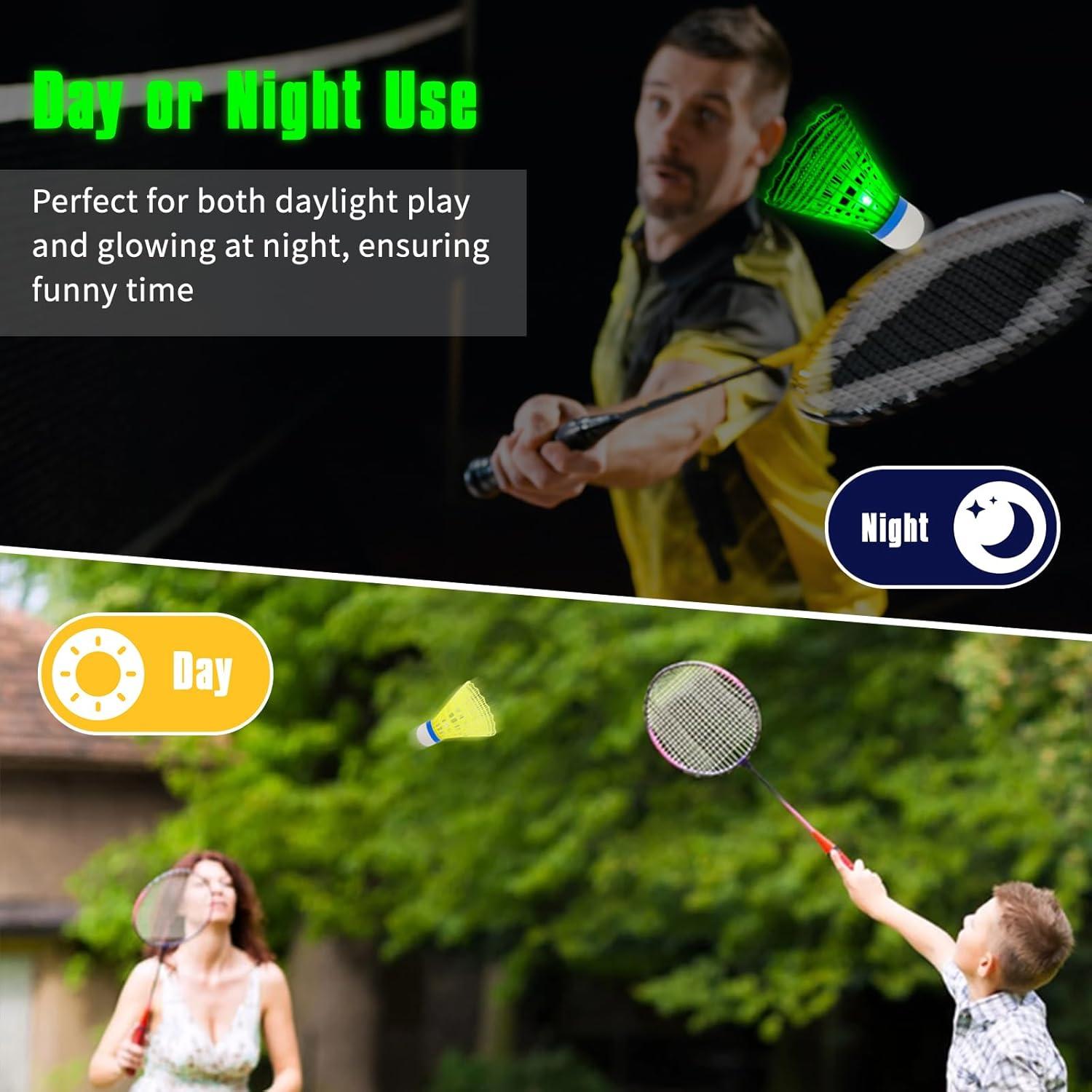 Hysagtek 12 Plumas de Bádminton + 12 Plumas LED Brillantes