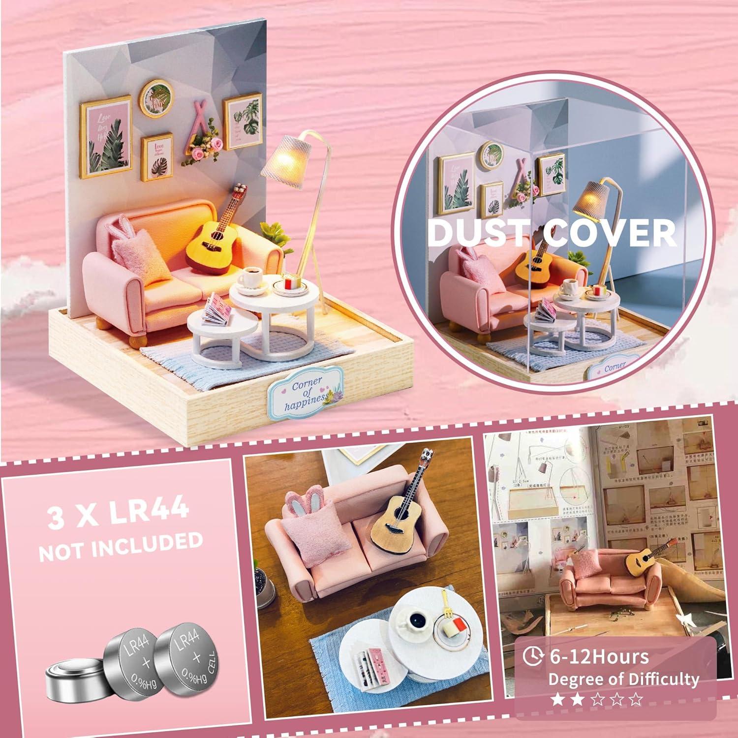 Kit Casa de Muñecas DIY Flever Hora del Té con Muebles