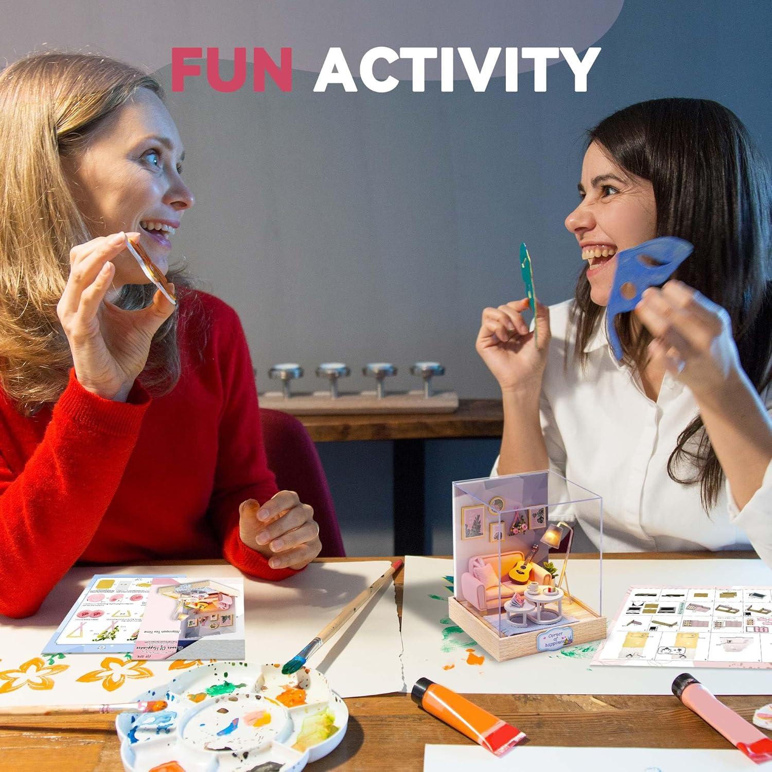 Kit Casa de Muñecas DIY Flever Hora del Té con Muebles