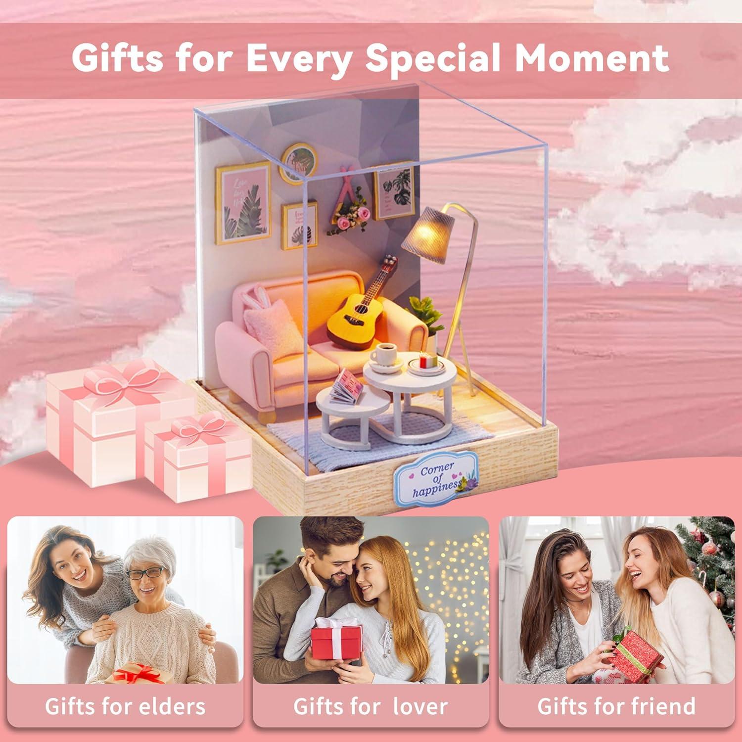 Kit Casa de Muñecas DIY Flever Hora del Té con Muebles