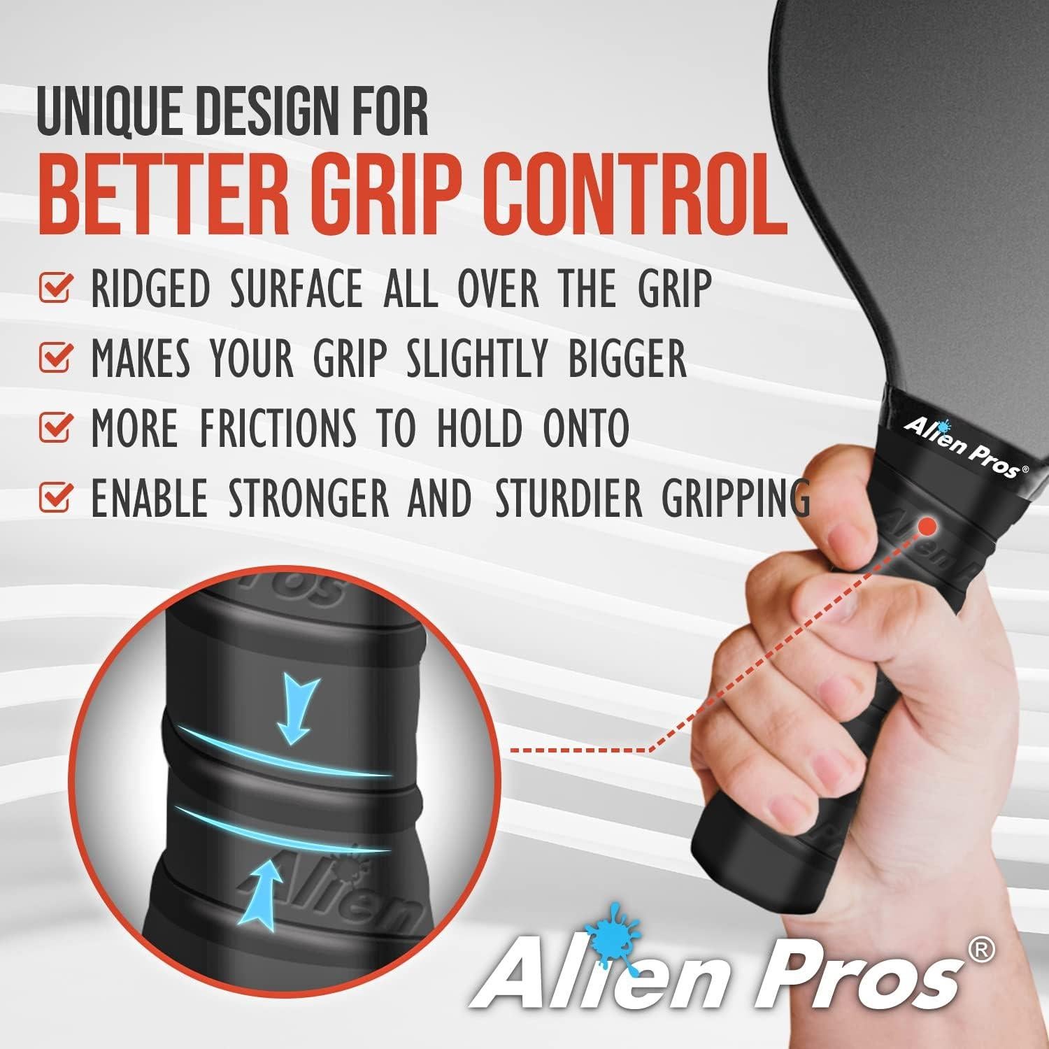 Cinta de Agarre para Pickleball ALIEN PROS - 4 Pack, Negro