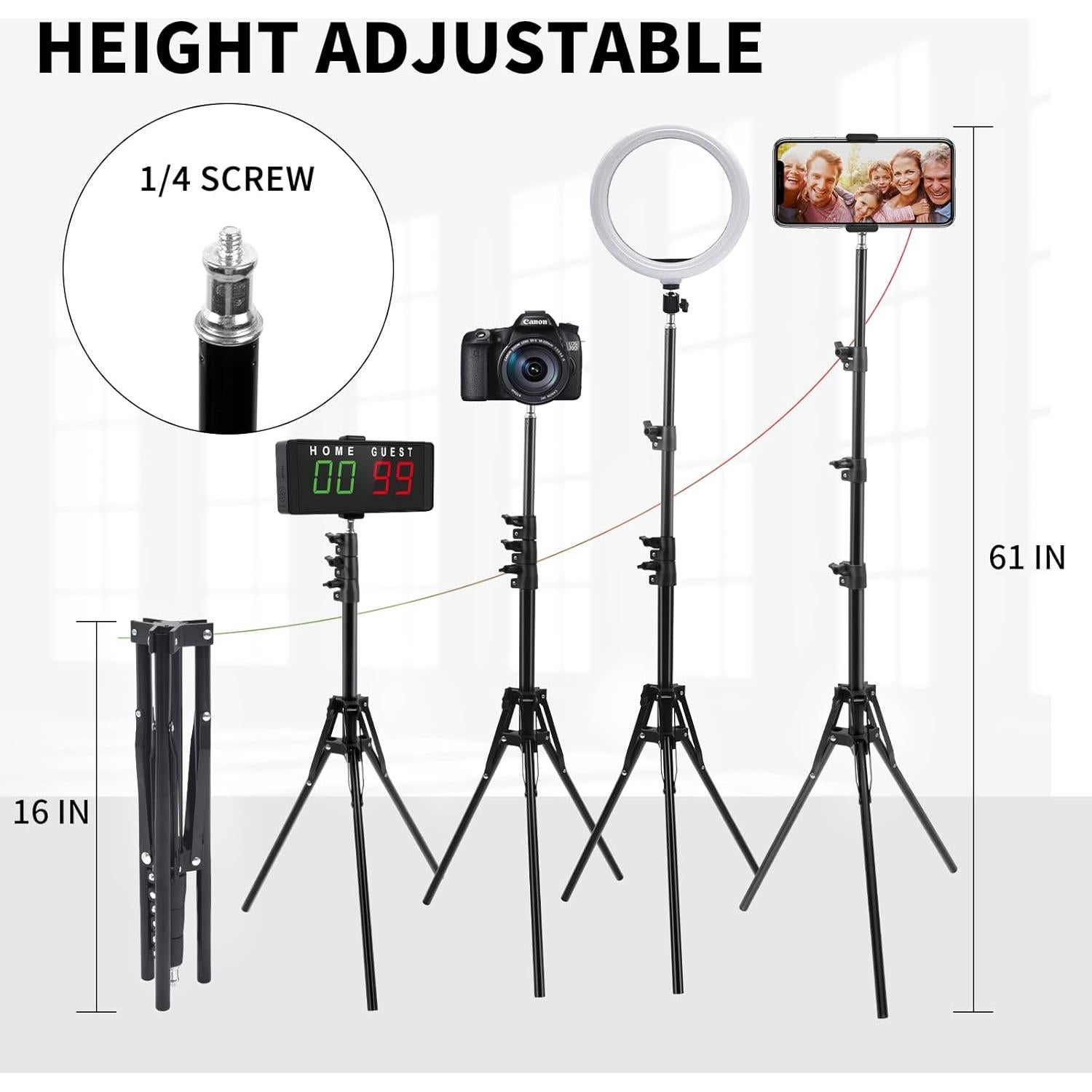 Marcador Electrónico Digital Samshow 2024 con Trípode y Control Remoto