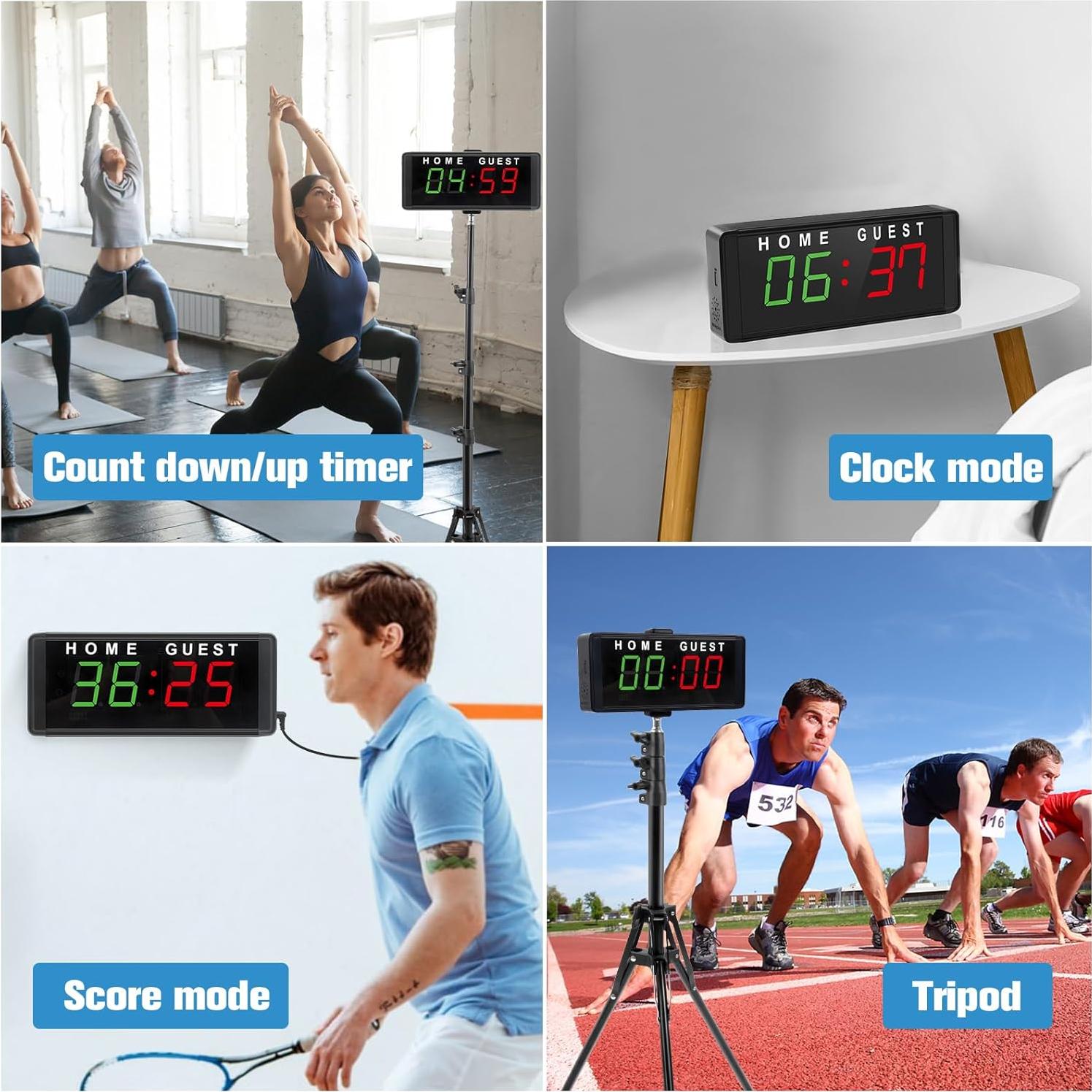 Marcador Electrónico Digital Samshow 2024 con Trípode y Control Remoto