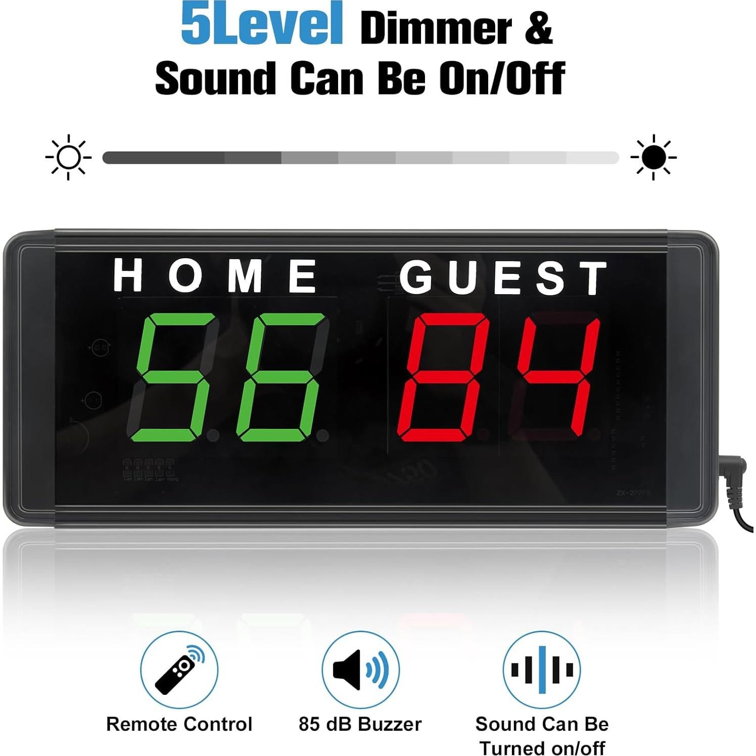 Marcador Electrónico Digital Samshow 2024 con Trípode y Control Remoto