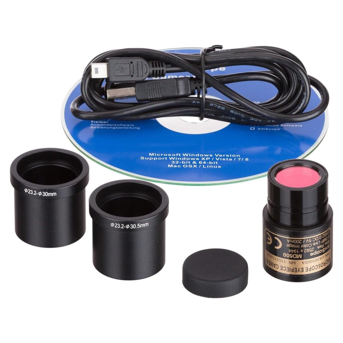 Cámara Digital AmScope 5MP USB con Kit de Calibración